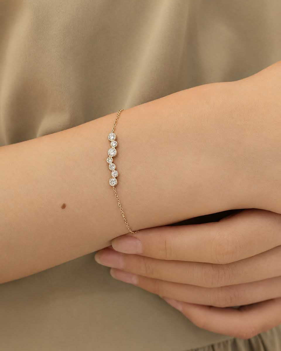 Heirloom Bubble 7 Diamond Bar Chain Bracelet