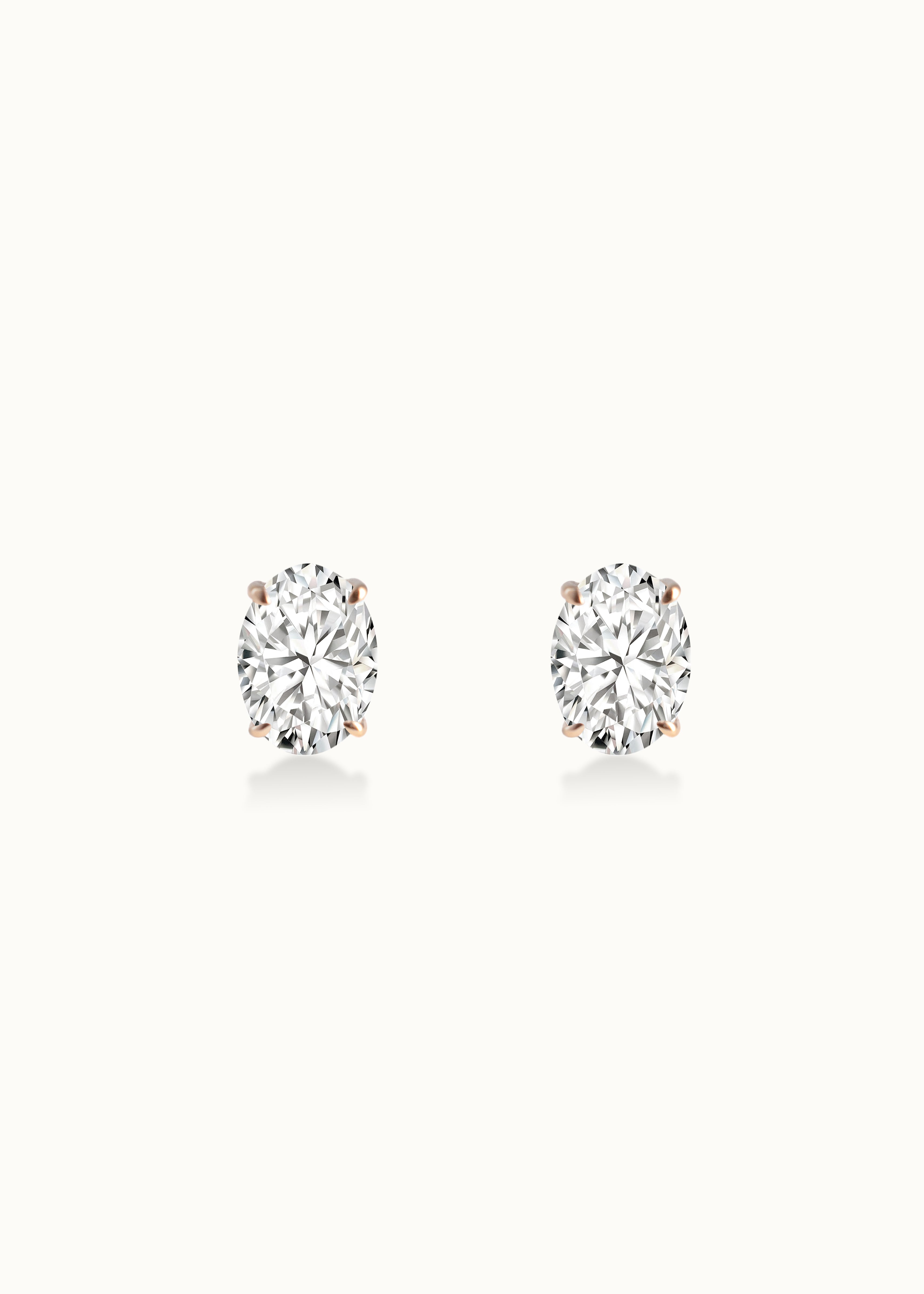 Heirloom Classic Oval Cut Claw Set Diamond Studs Earrings