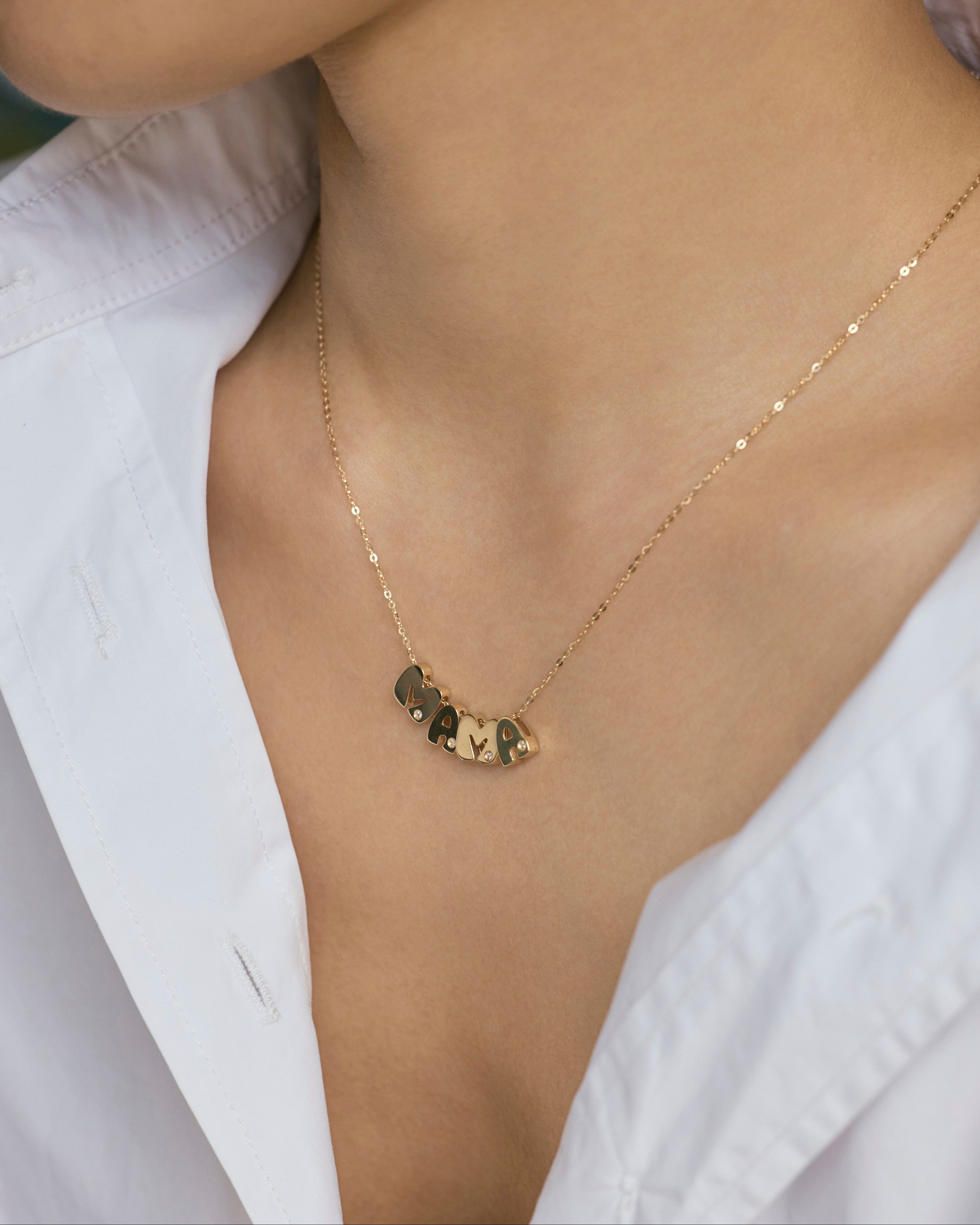 Heirloom MAMA Cloud Initial Necklace