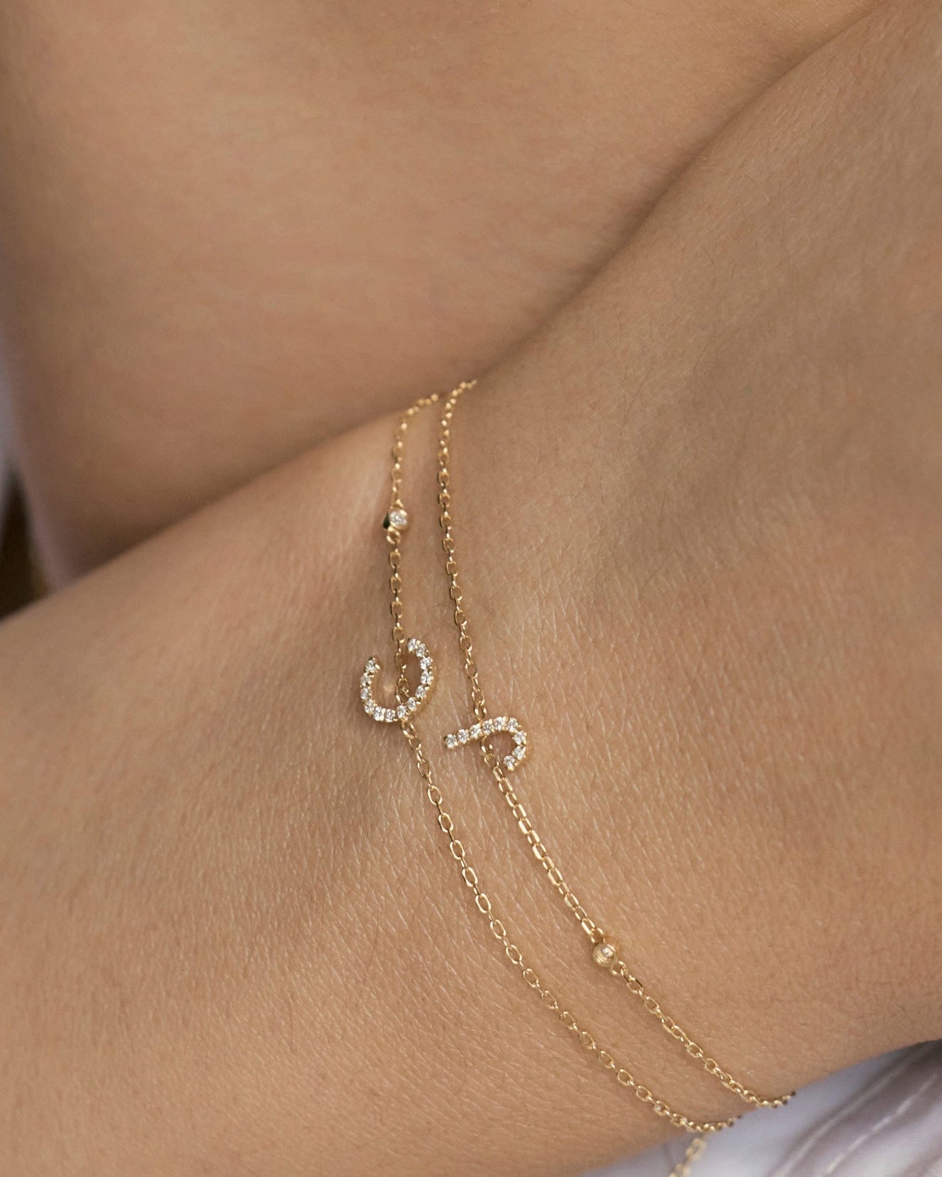 Heirloom Diamond Initial Bracelet