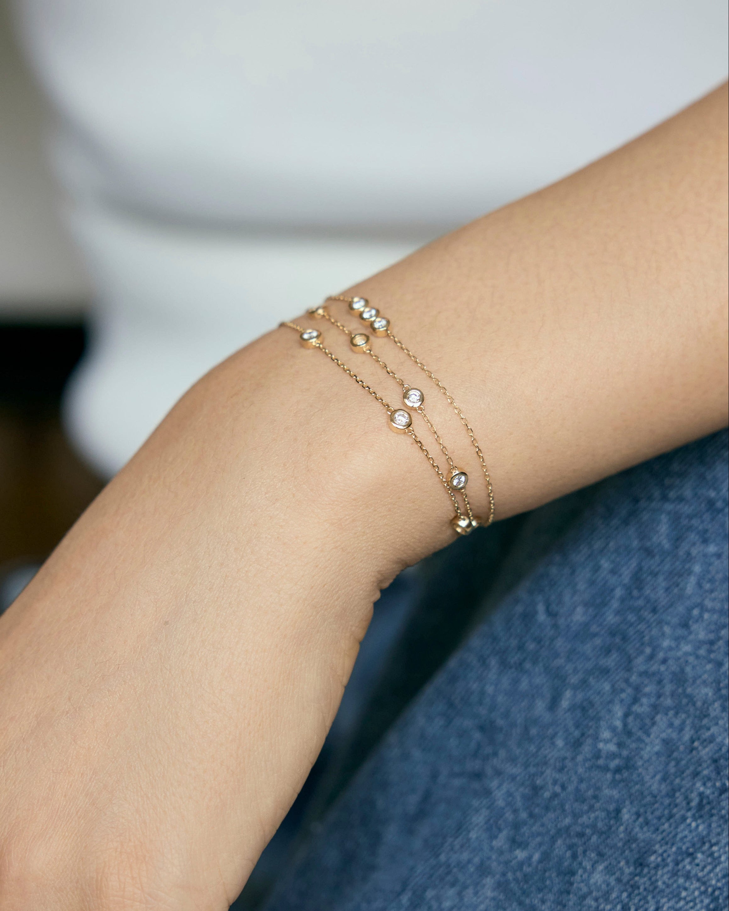 Heirloom Bubble 7 Diamond Chain Bracelet