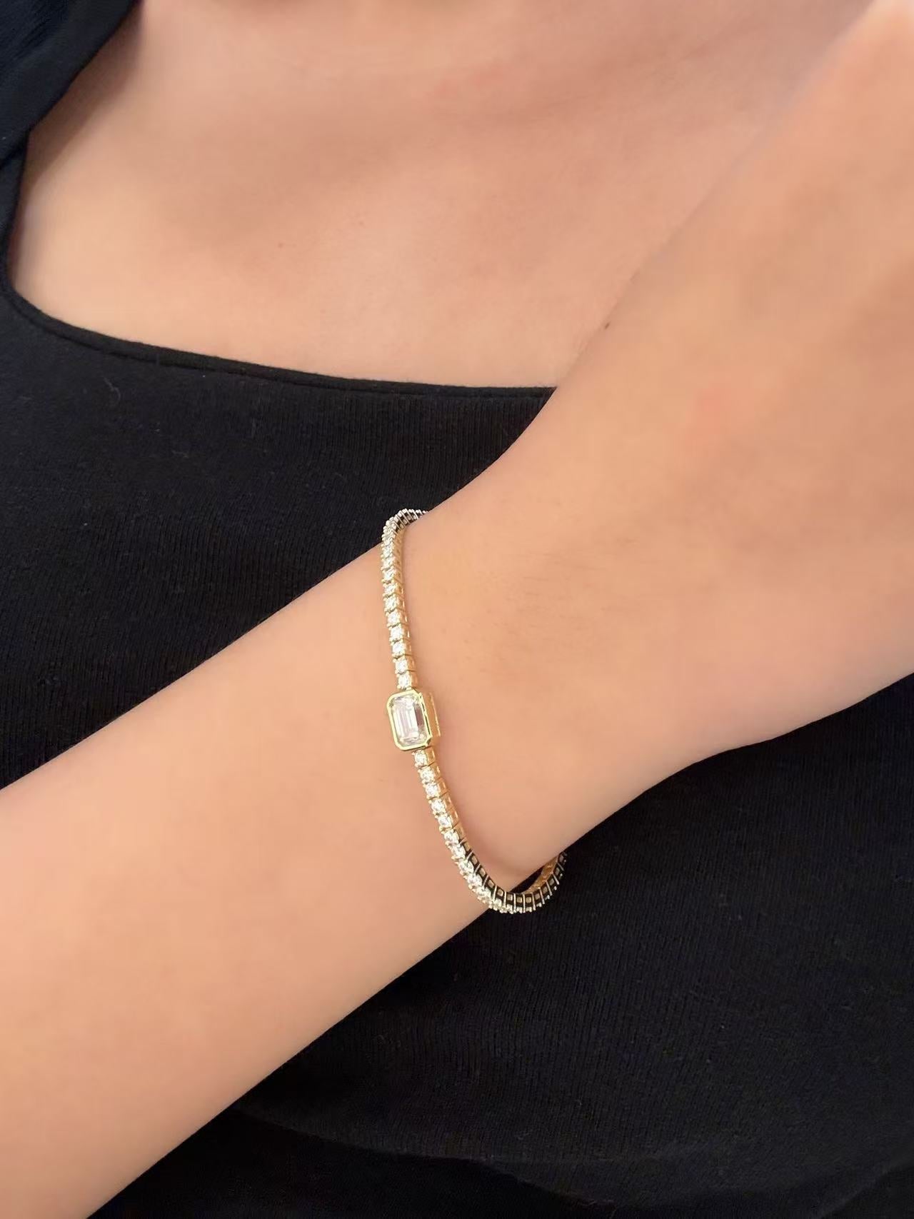 24 Hours Center Moissanite Tennis Bracelet 3.3ct