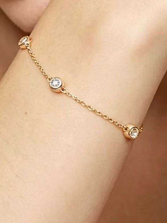 Heirloom Bubble 3 Diamond Chain Bracelet