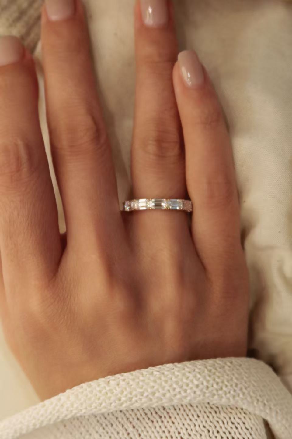 24 Hours Baguette Cut Claw Set Full Eternity Ring