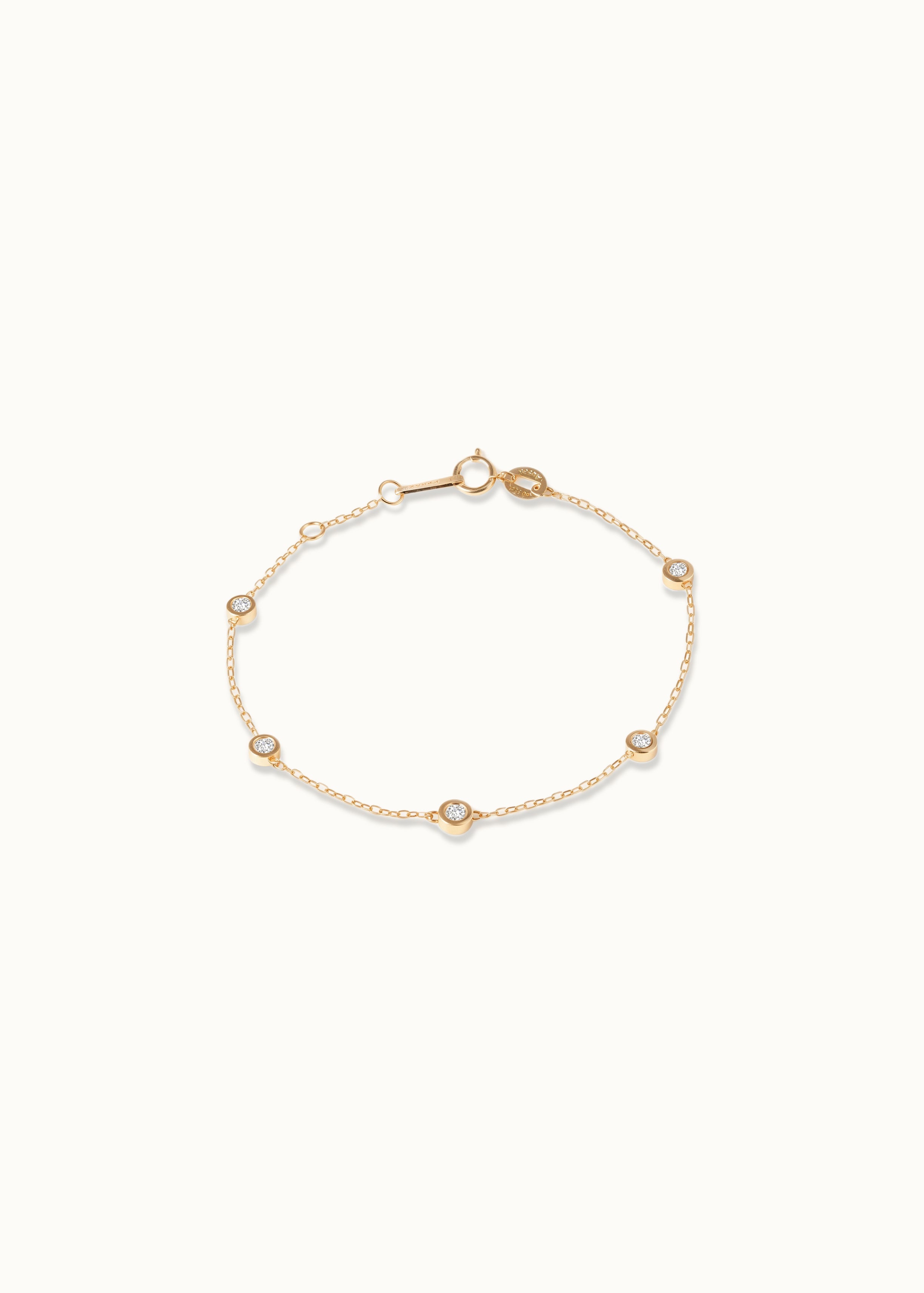 Heirloom Bubble 5 Diamond Chain Bracelet