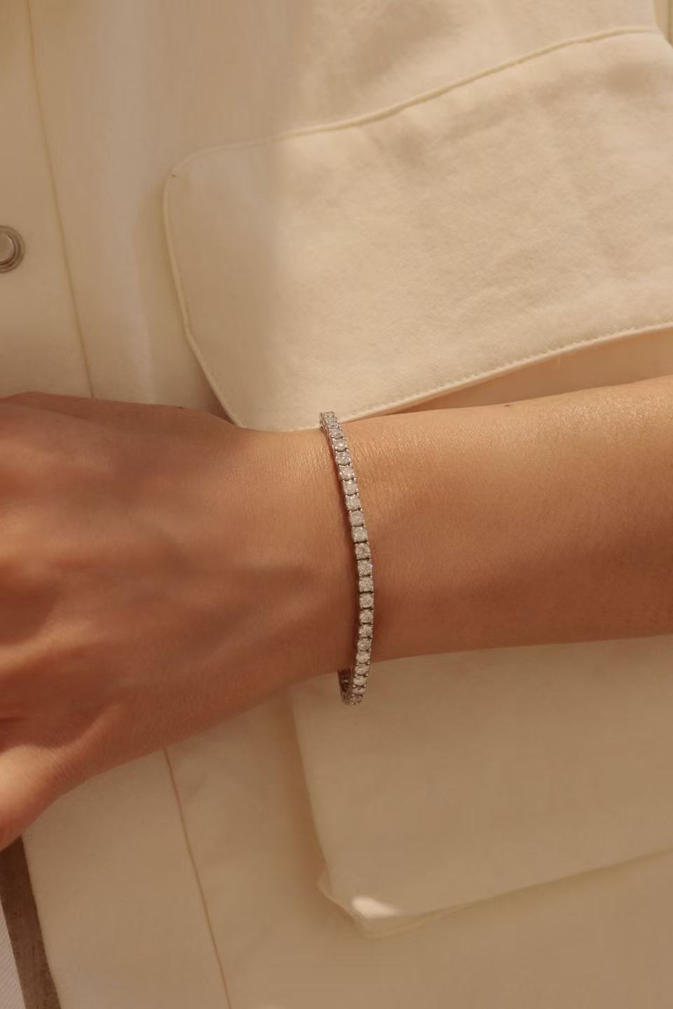 24 Hours Block 3mm Moissanite Tennis Bracelet 4.8ct
