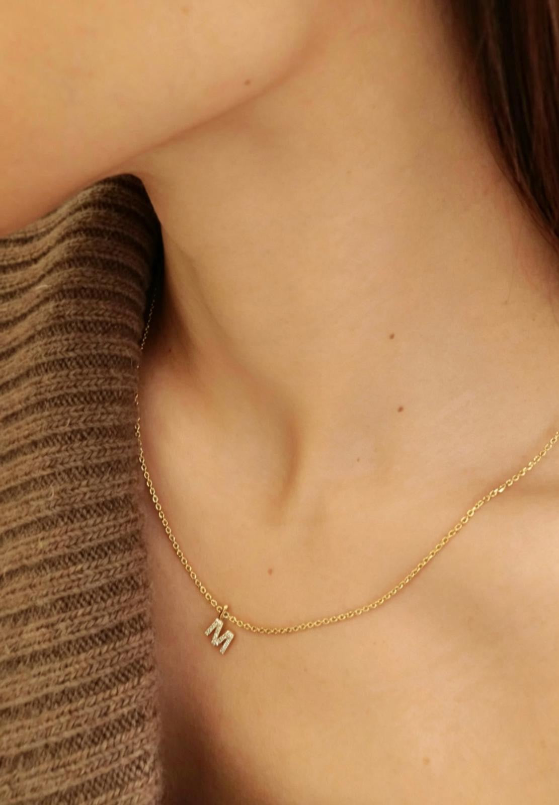 24 Hours Flow Super Fine Moissanite Initial Necklace