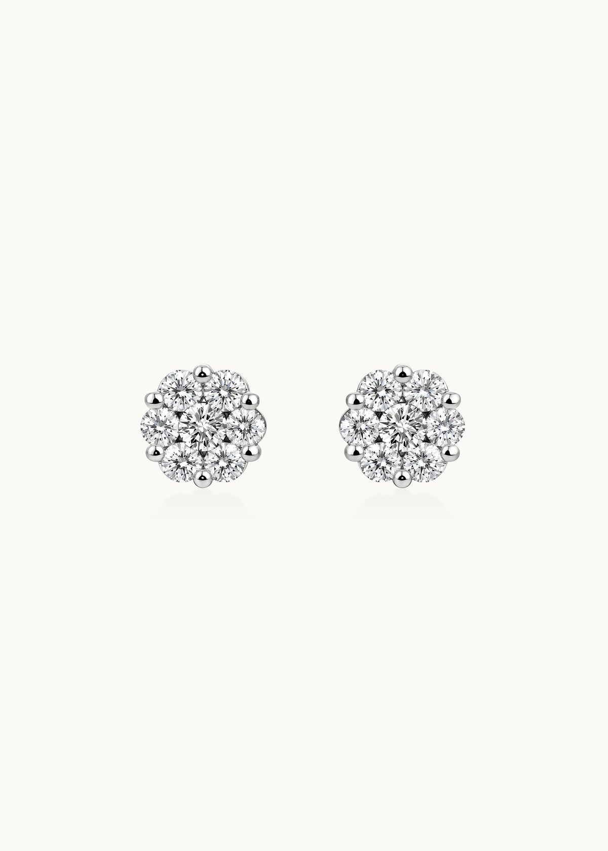 24 Hours Plum Blossom Moissanite Studs Earrings 4.2ct