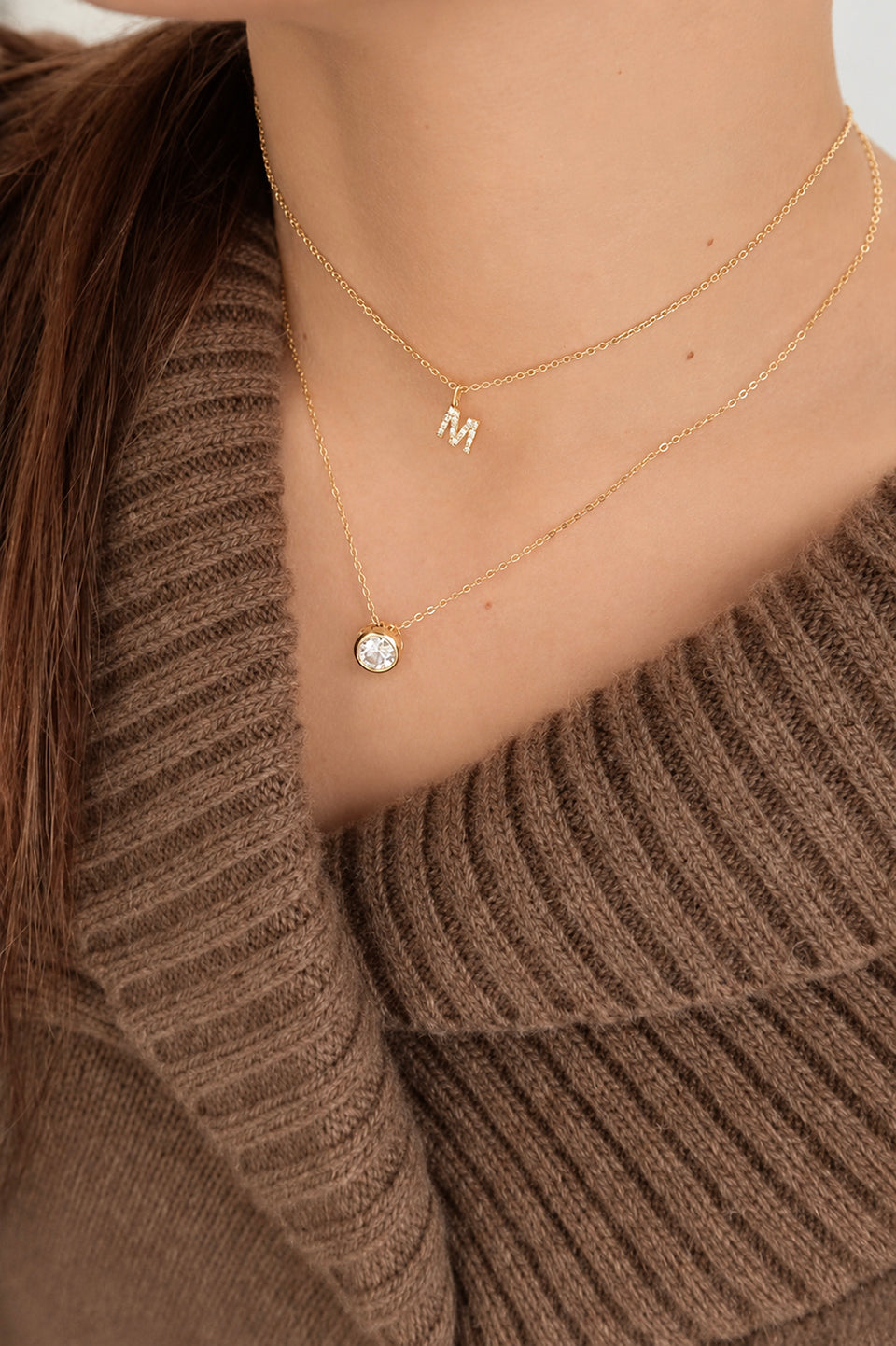 24 Hours Super Fine Moissanite Initial Pendant
