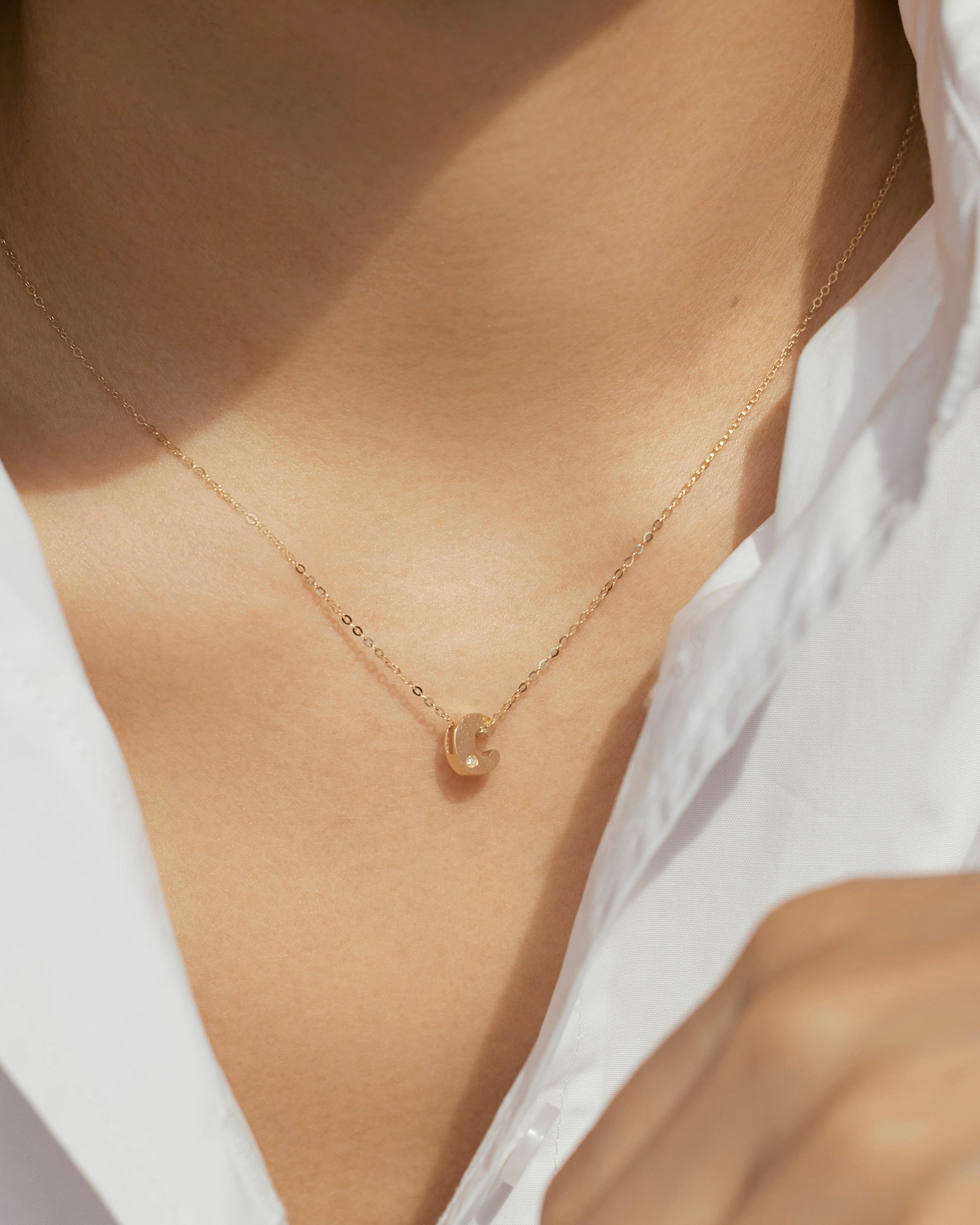 Heirloom Cloud Initial Diamond Pendant Necklace