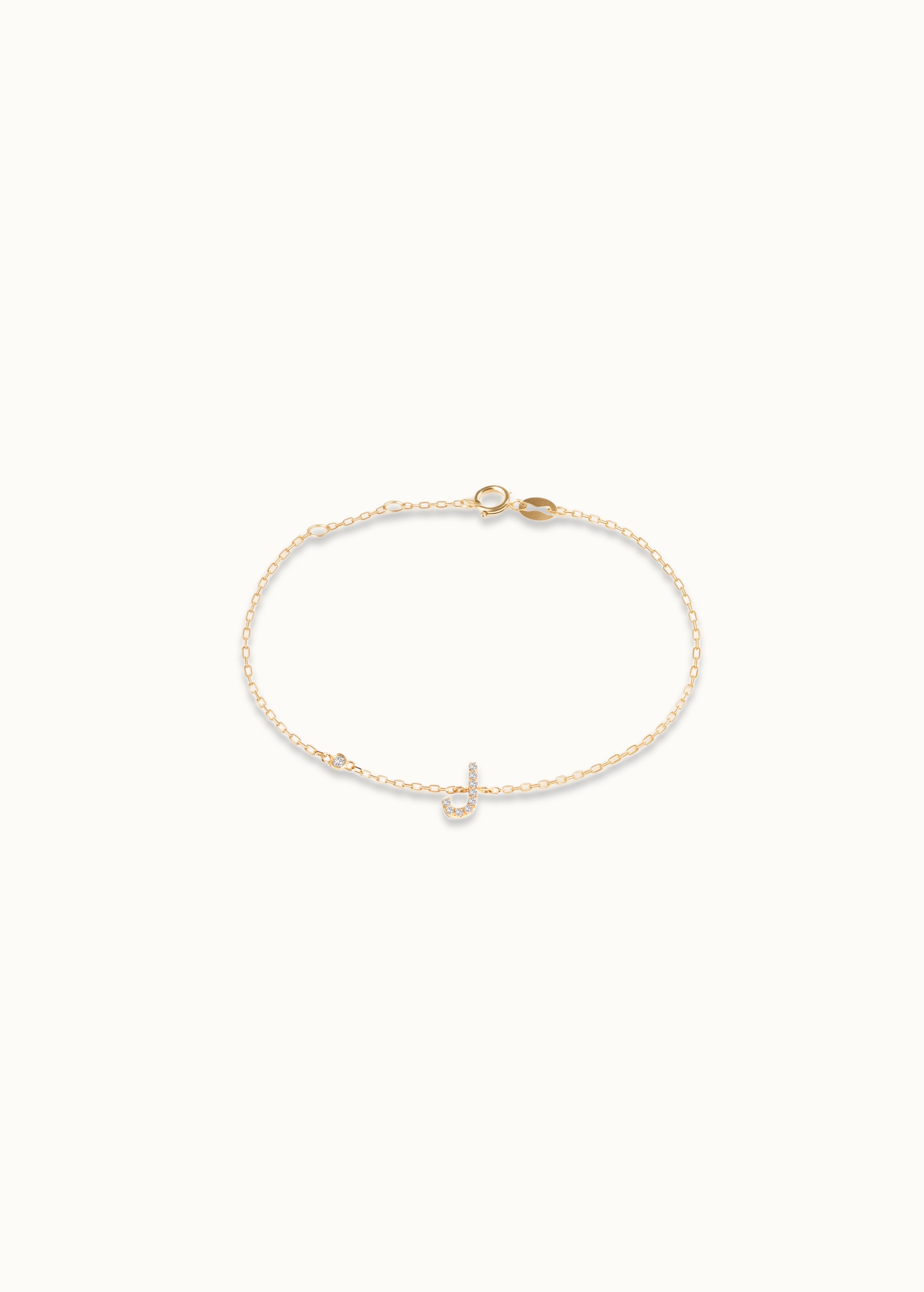 Heirloom Diamond Initial Bracelet