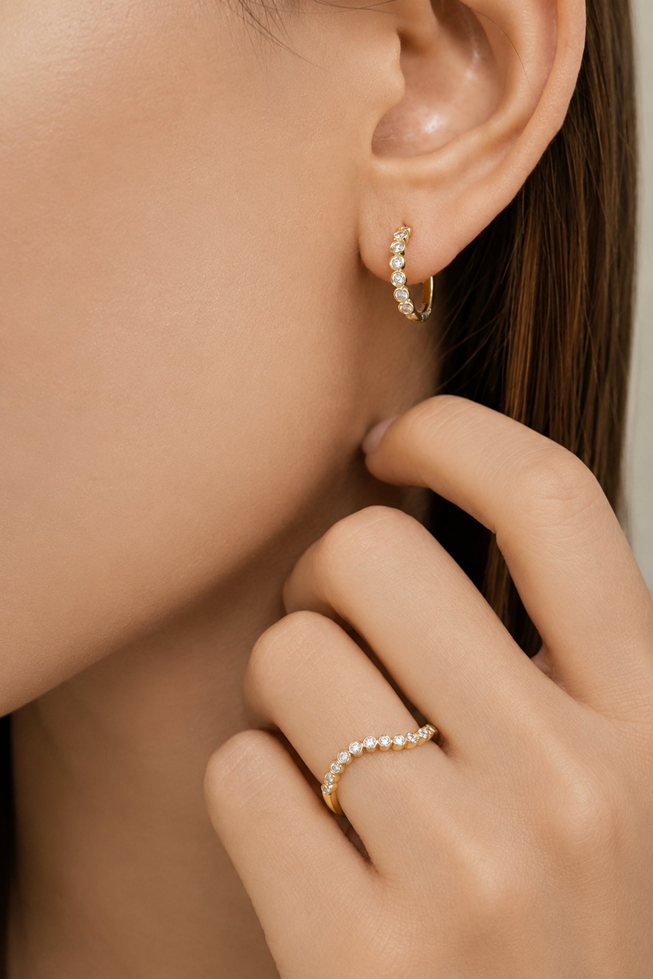 Heirloom Bubble Diamond Hoop Earrings 15mm