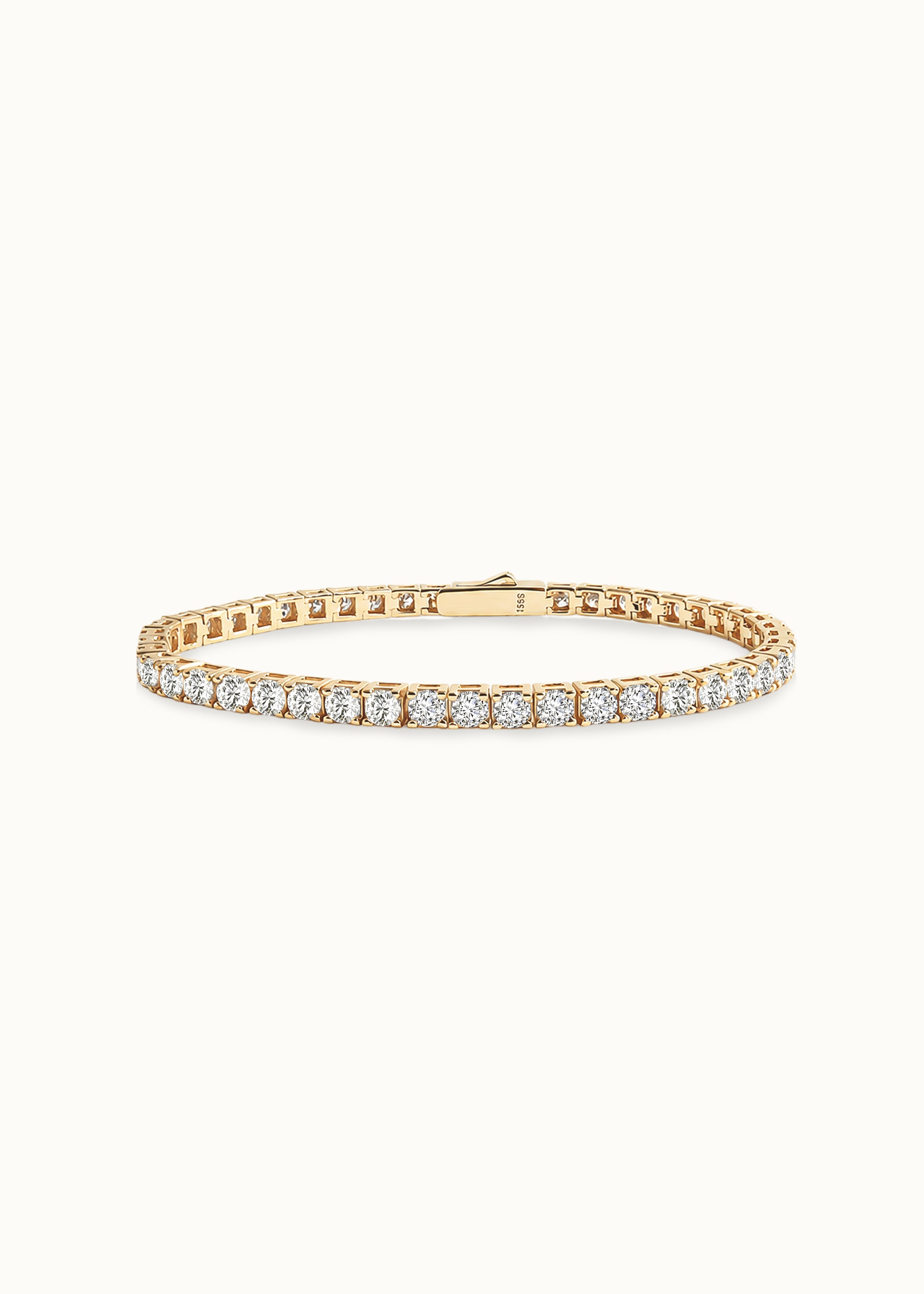 24 Hours Block 3mm Moissanite 4.8ct Tennis Bracelet