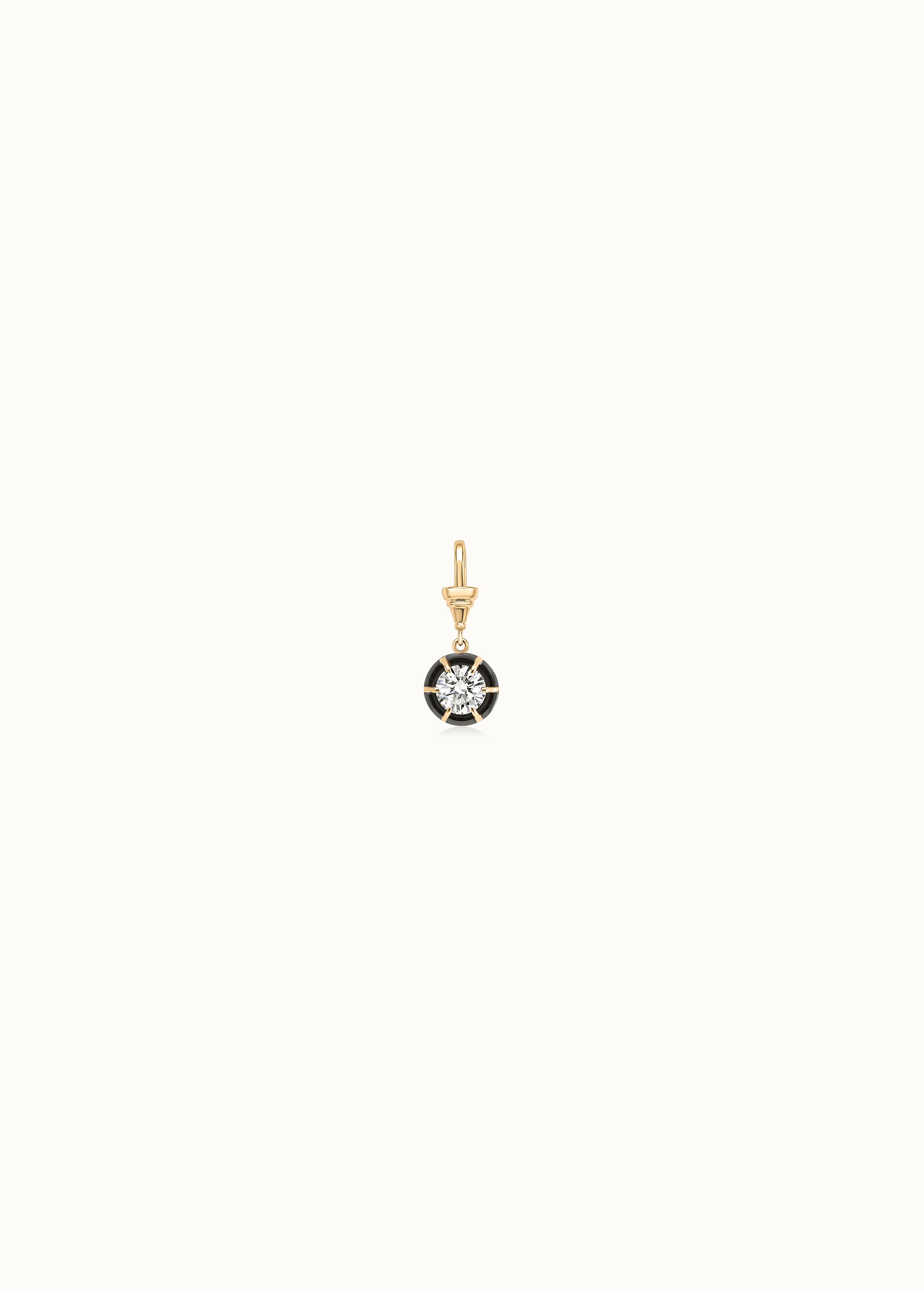 Archive 1.5ct Round Brilliant Cut Blackened Moissanite Clip-On Pendant