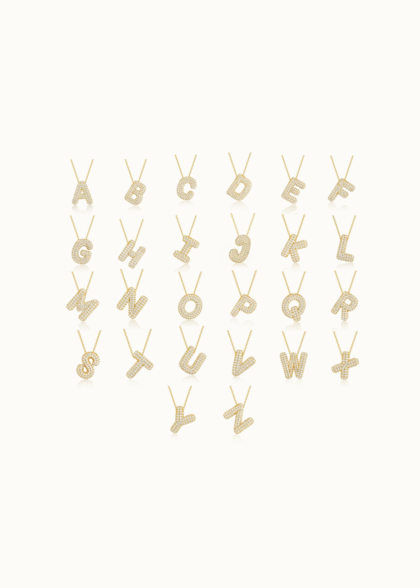 24 Hours Bubble Moissanite Initial Pendant