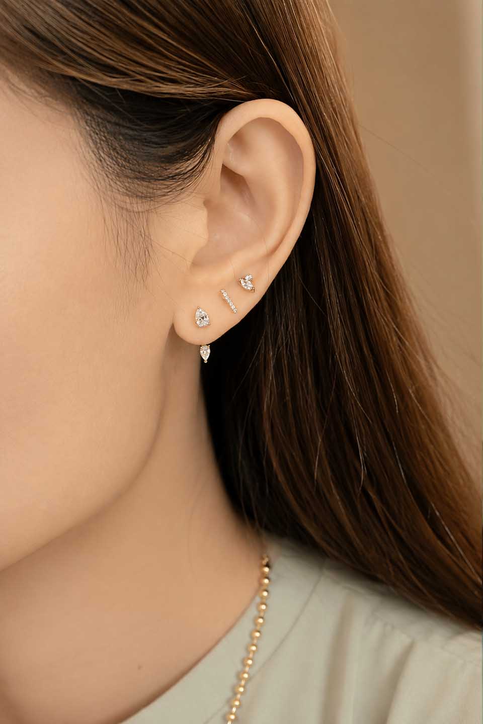 Heirloom Toi & Moi Pear Cut Diamond Earrings