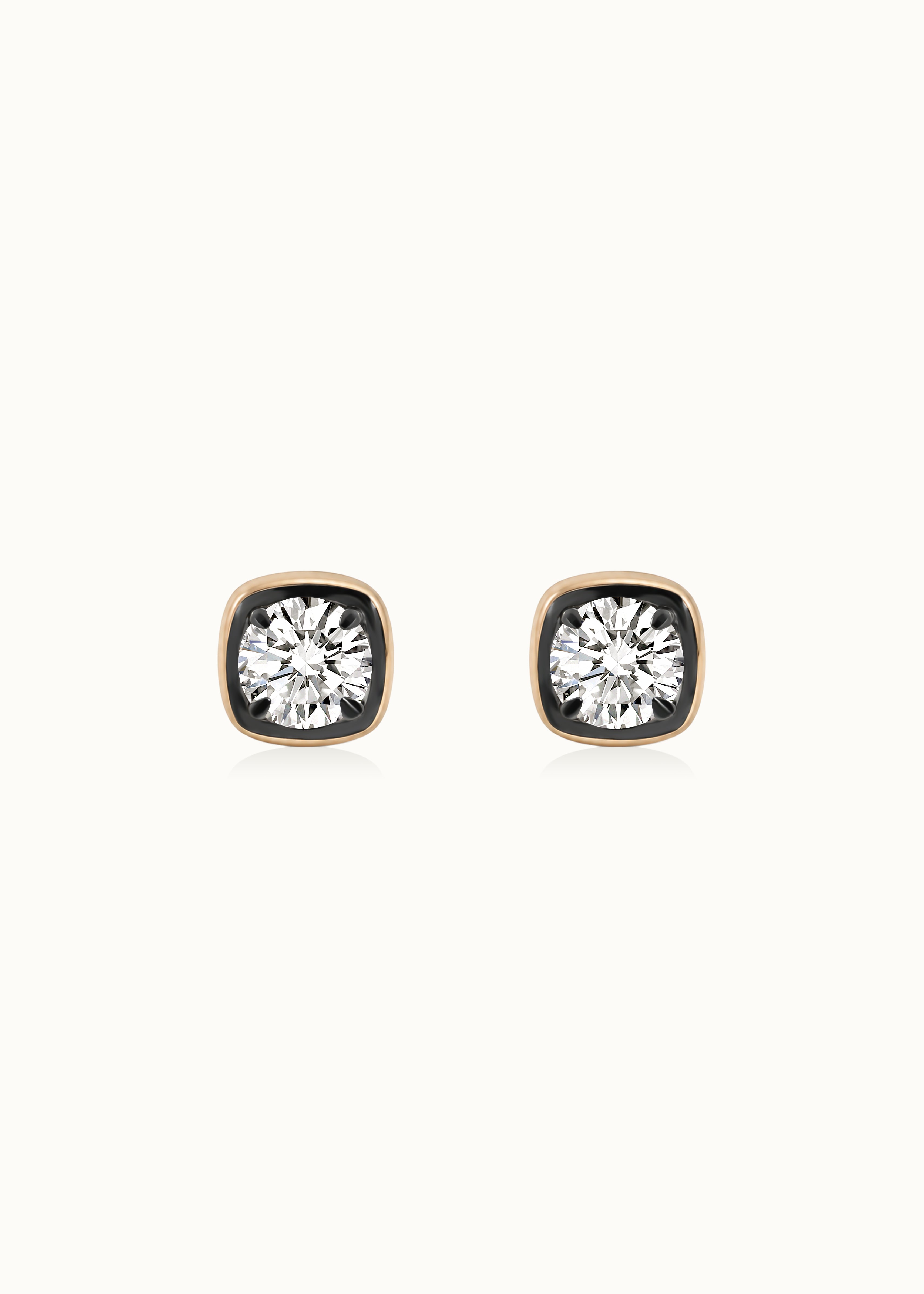 Archive Brilliant Cut Blackened Moissanite Studs Earrings
