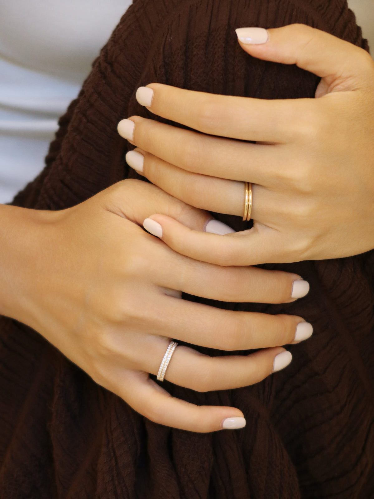 24 Hours Double Band Fully Paved Moissanite Ring