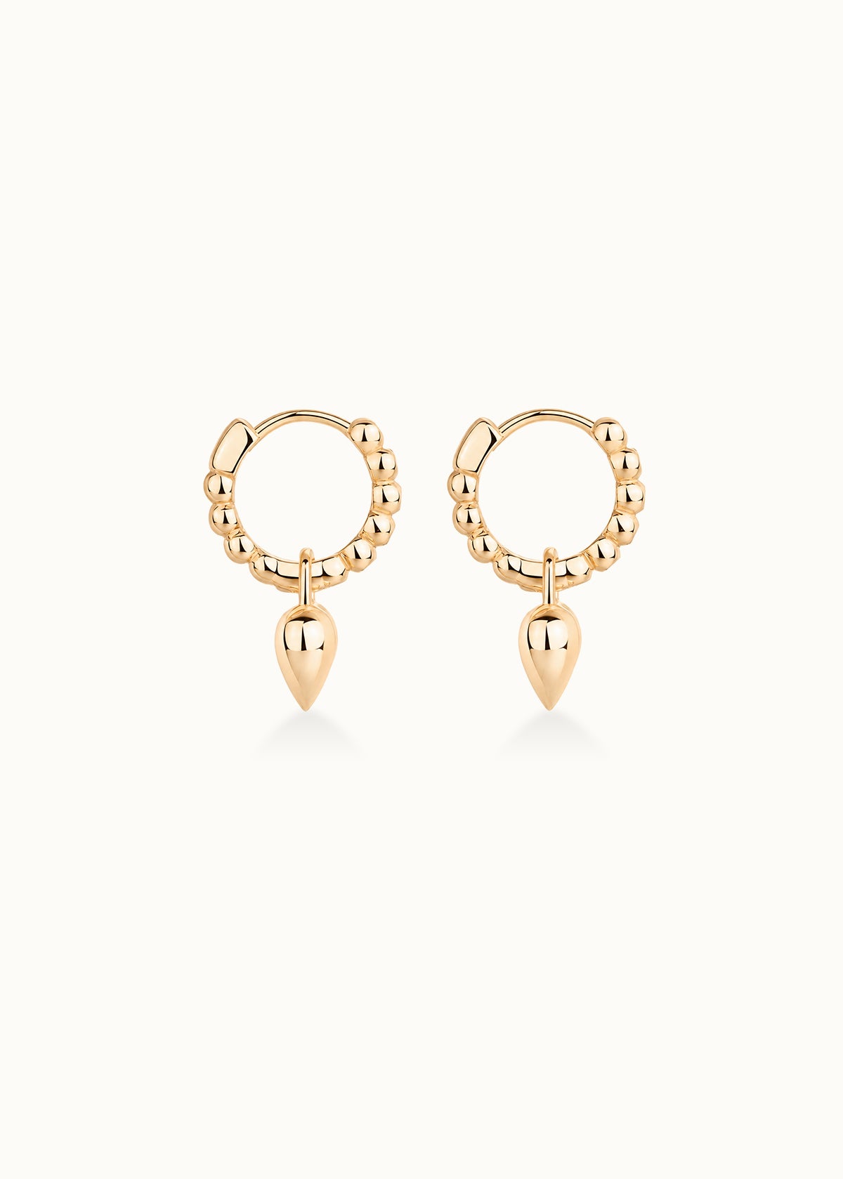 24 Hours Bubble Moissanite 8mm Hoop Crushed Heart Earrings