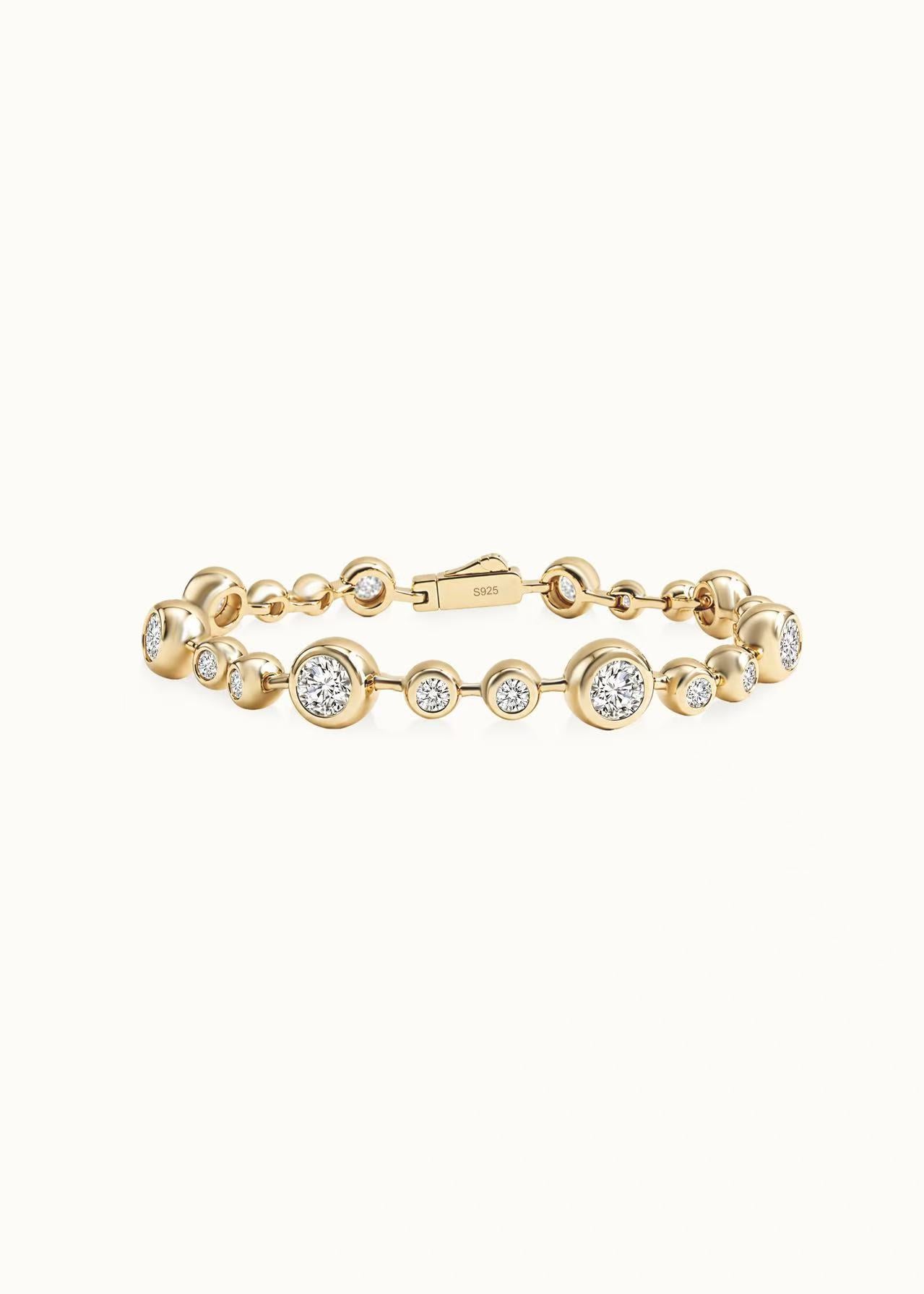 24 Hours Bubble 7.3mm and 4.5mm Moissanite Tennis Bracelet 5.2ct