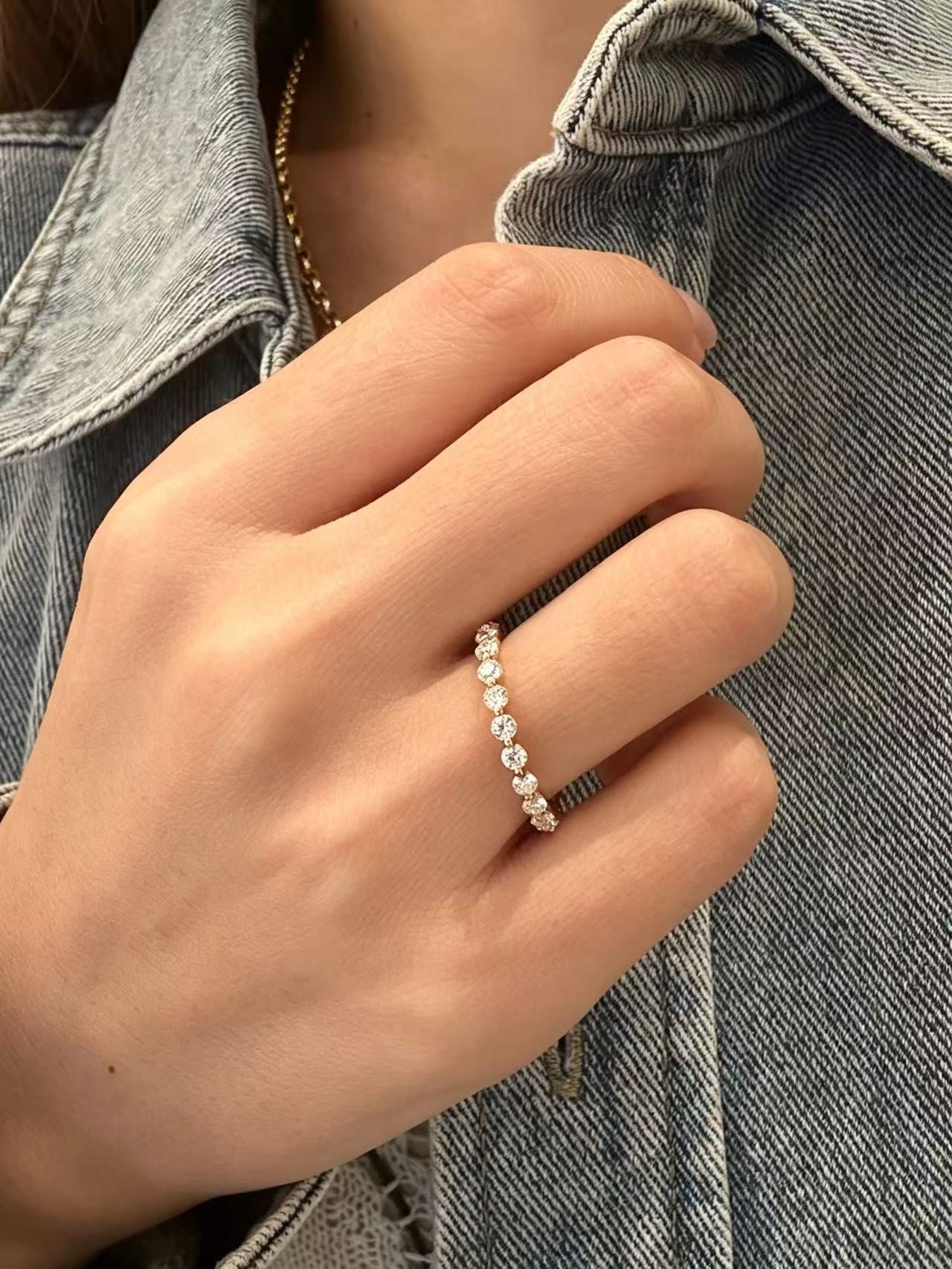 24 Hours Round Brilliant Cut Claw Set Full Eternity Ring