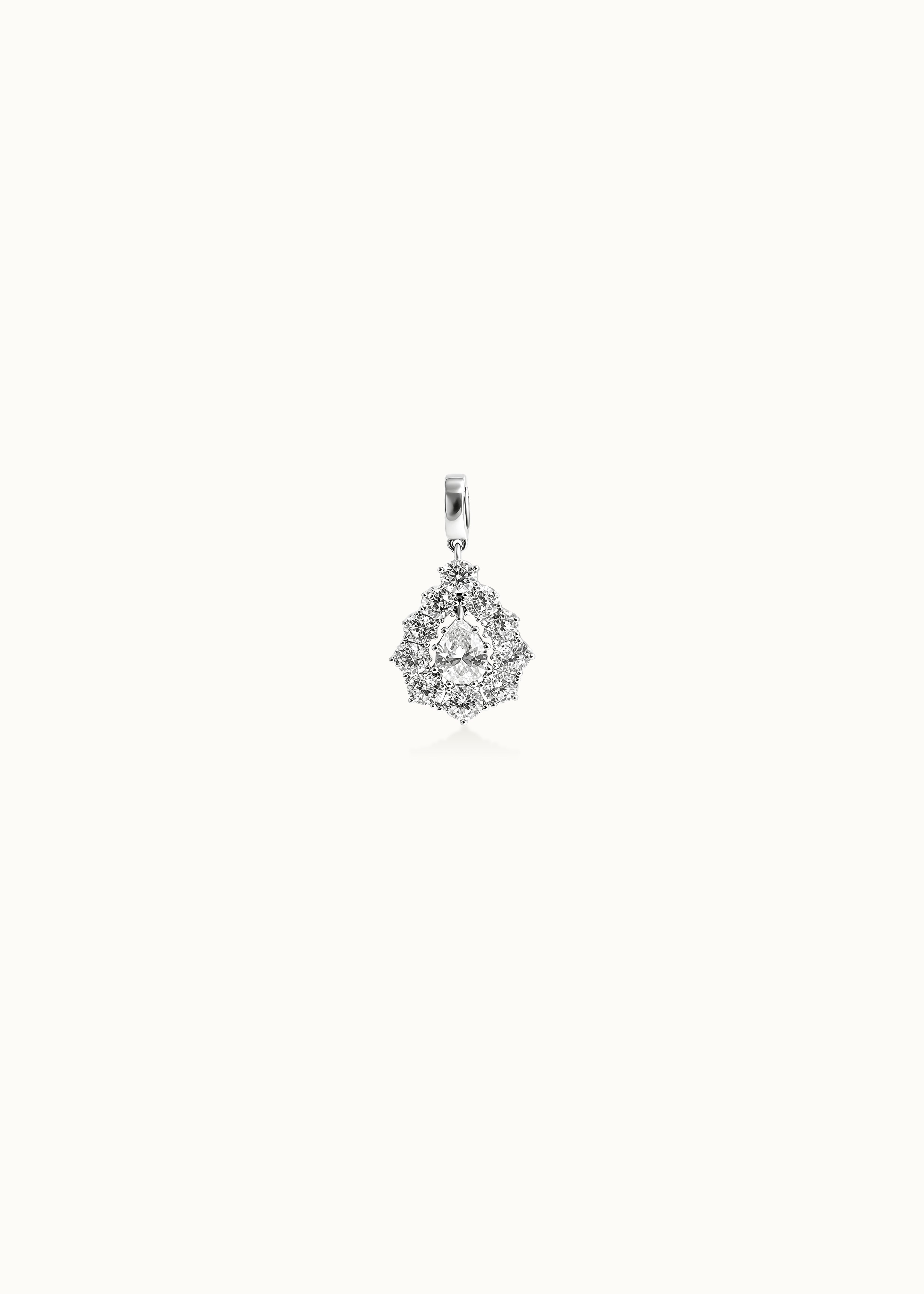 Archive Flow Blackened Halo Pear-cut Moissanite Clip-On Pendant
