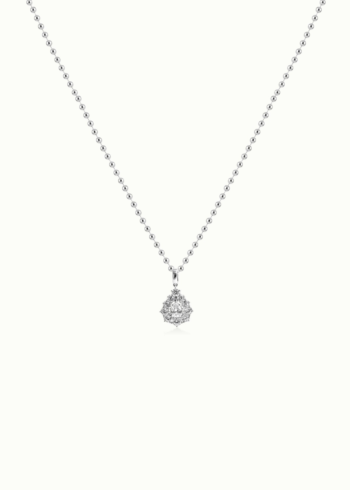 Archive Flow Blackened Halo Pear-cut Moissanite Clip-On Pendant