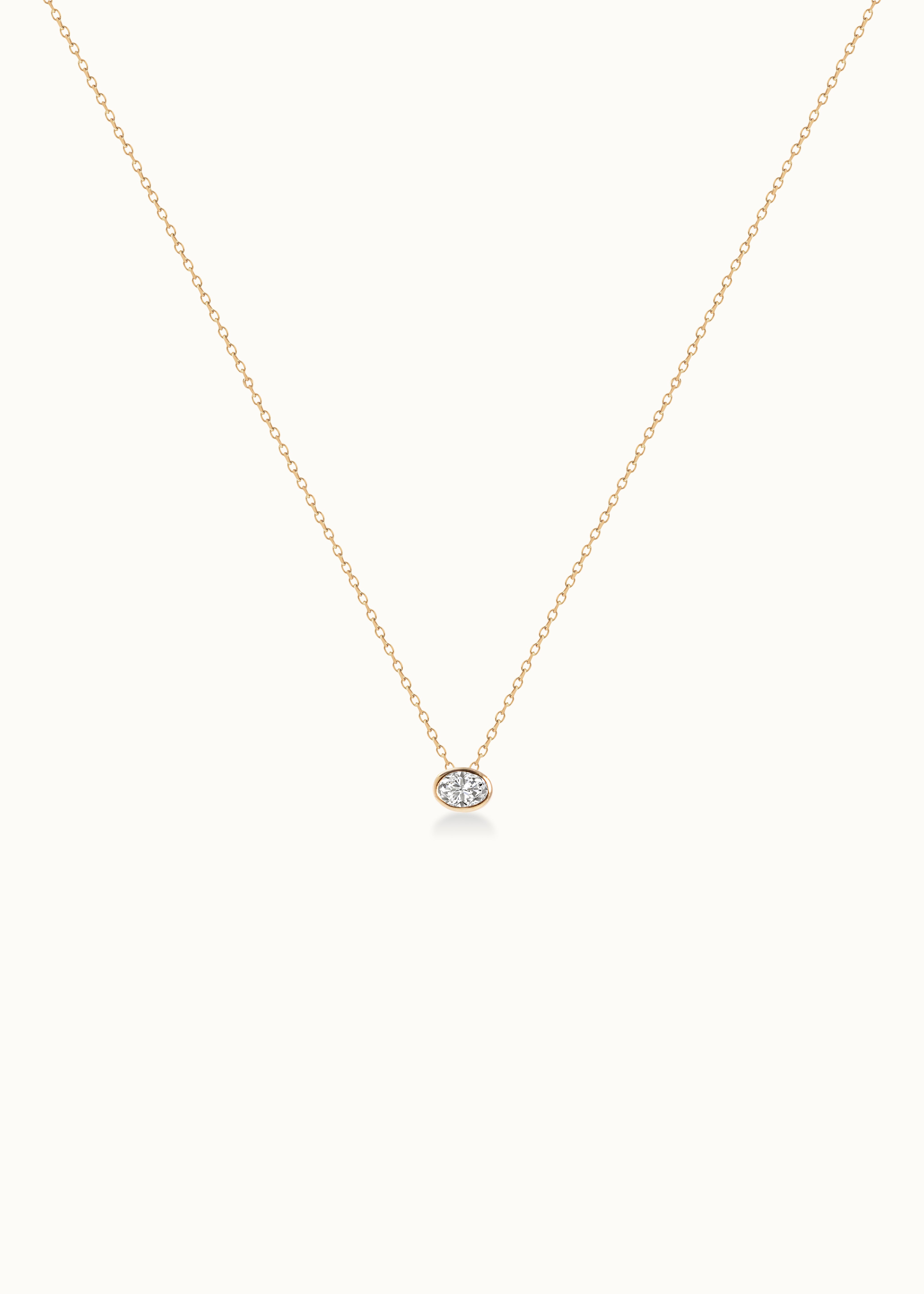 Heirloom Classic 0.3ct Bezel Set Oval Cut Diamond Solitaire Necklace