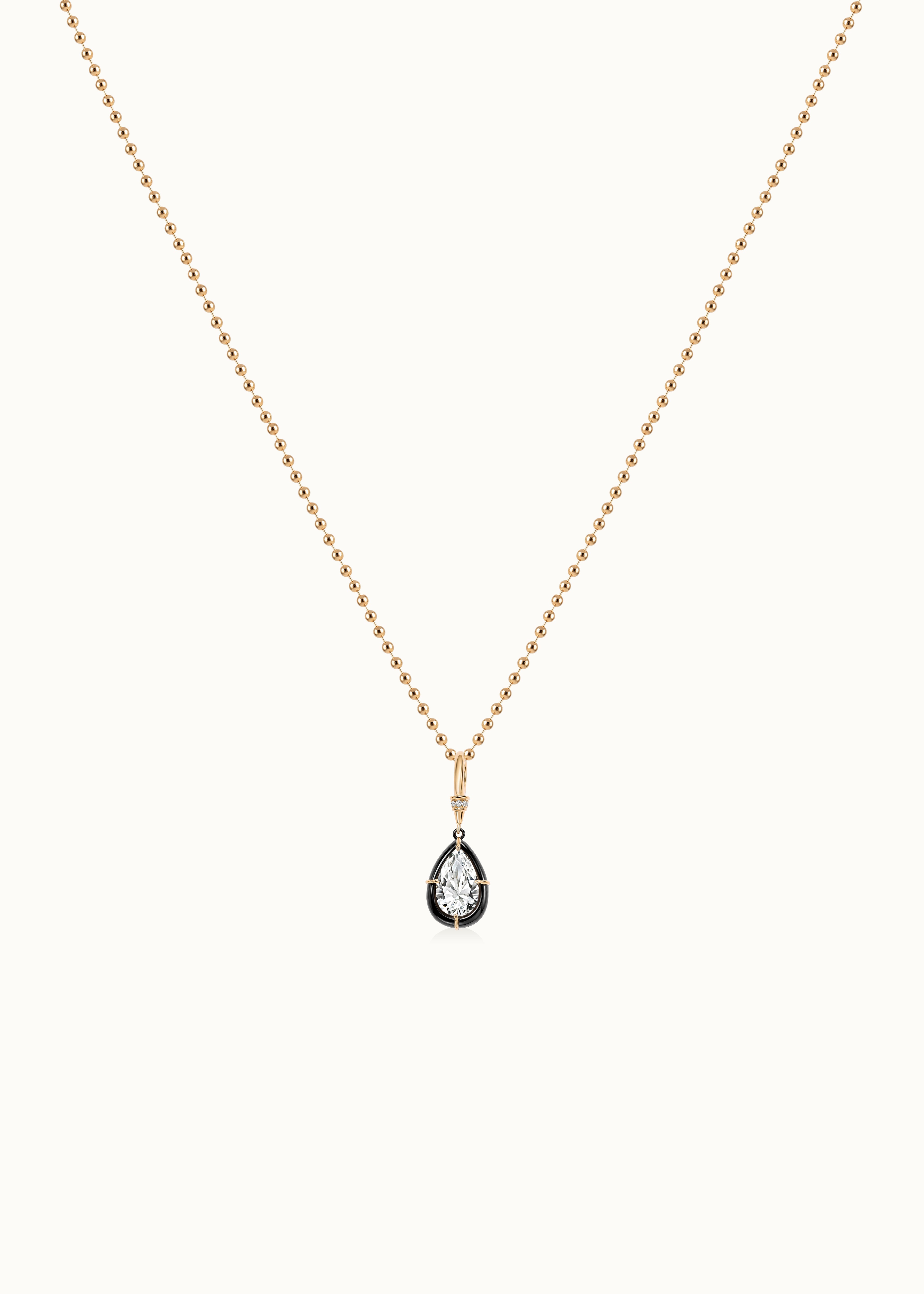 Archive 6.6ct Pear Cut Blackened Moissanite Clip-On Pendant