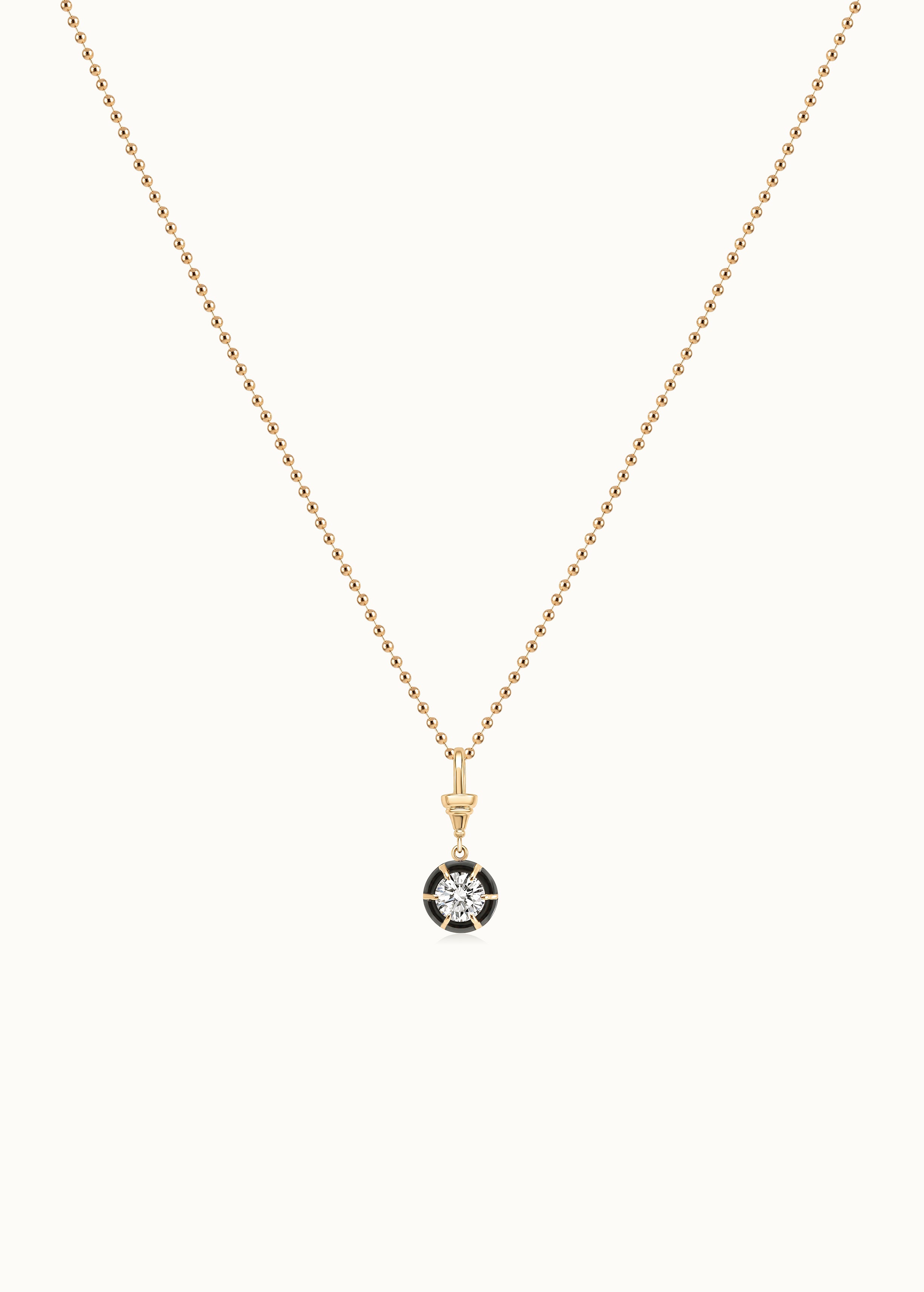 Archive 1.5ct Round Brilliant Cut Blackened Moissanite Clip-On Pendant