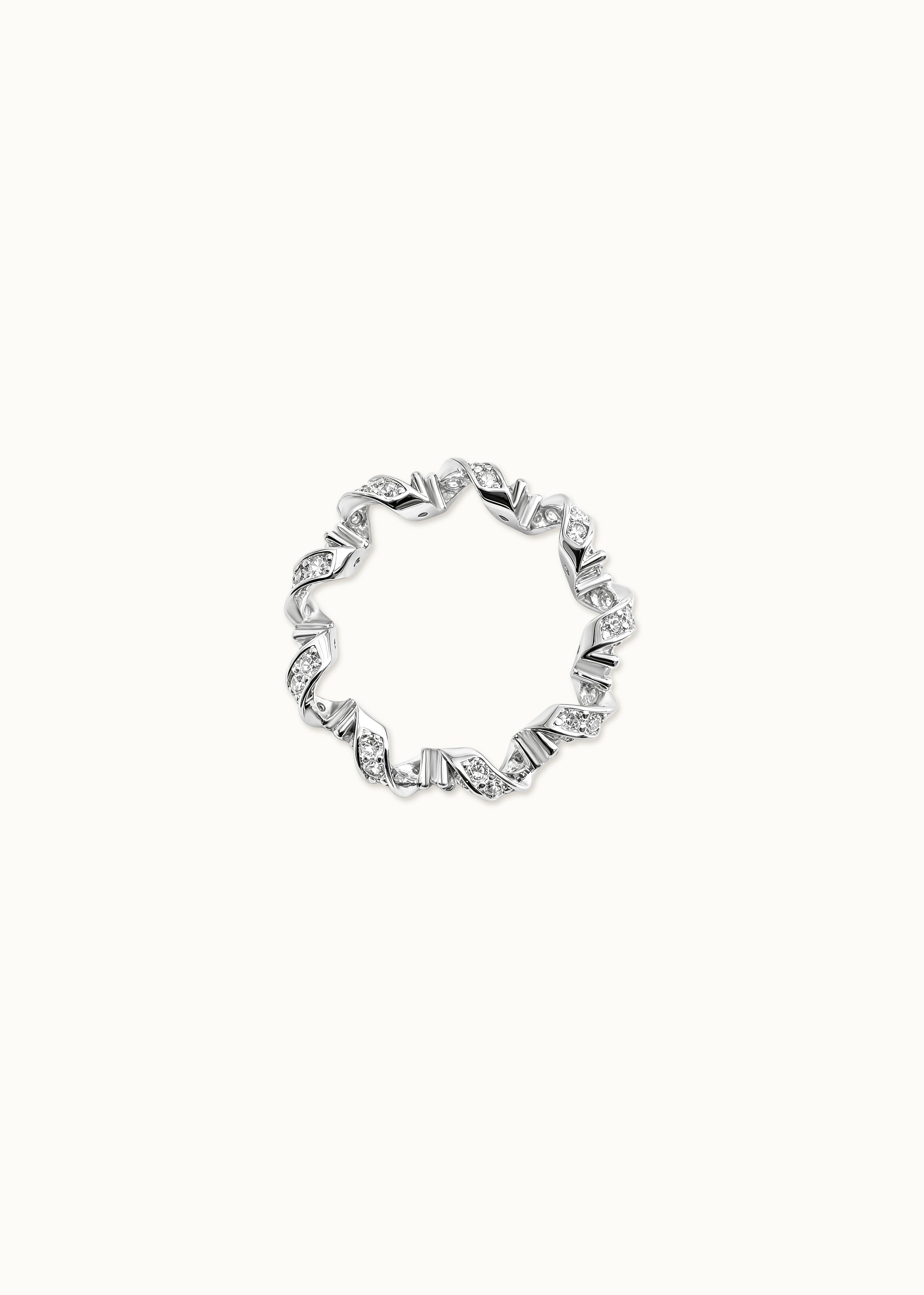 24 Hours Ribbon Moissanite Eternity Band Ring
