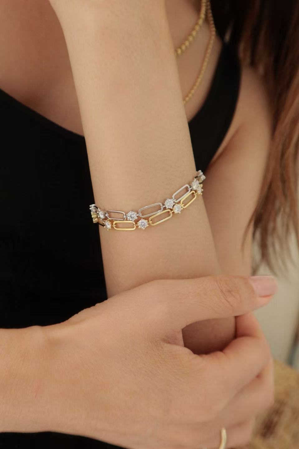 24 Hours Paperclip Moissanite Bracelet 3ct