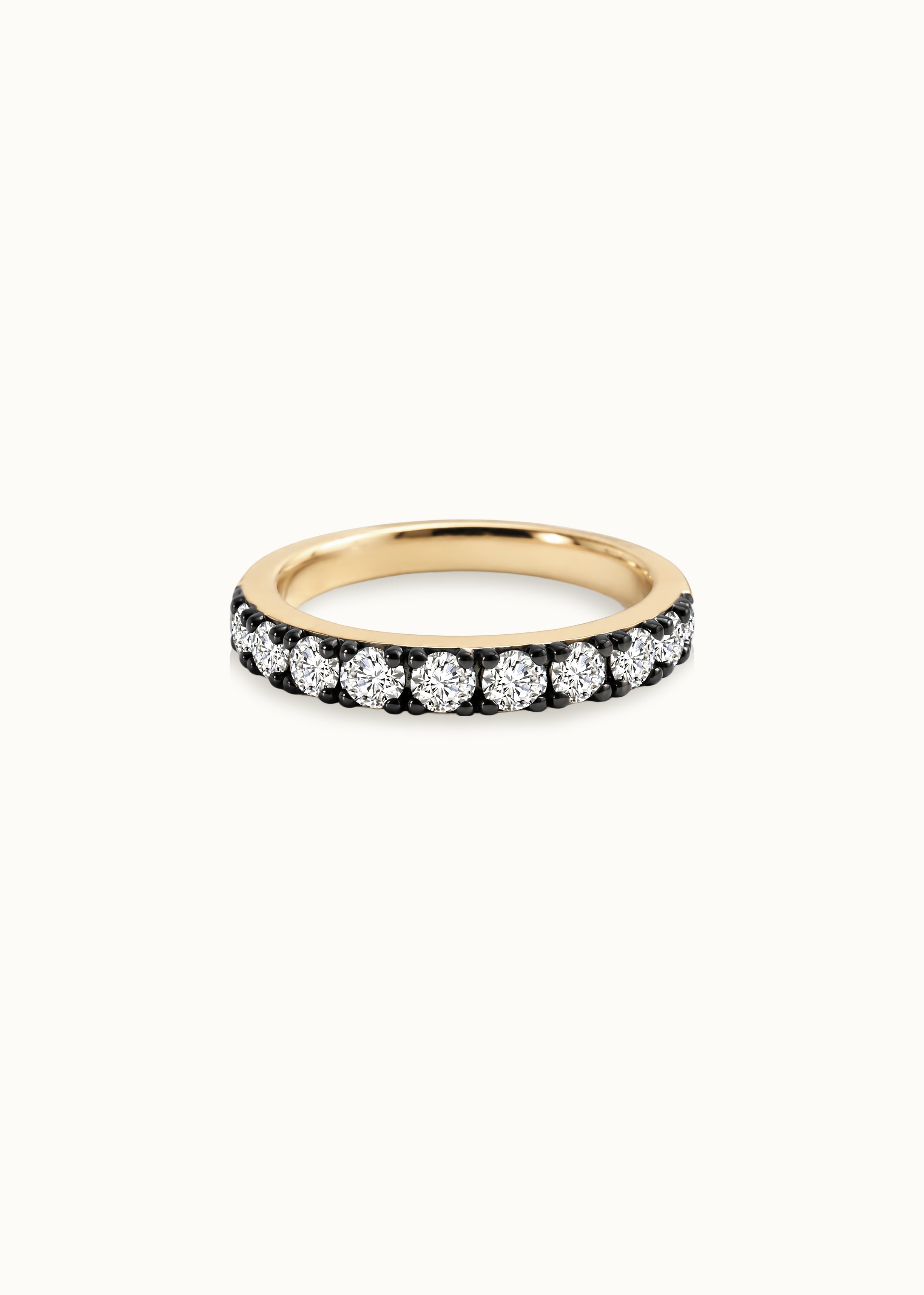 Archive Blackened Moissanite 3.2mm Semi-Eternity Ring