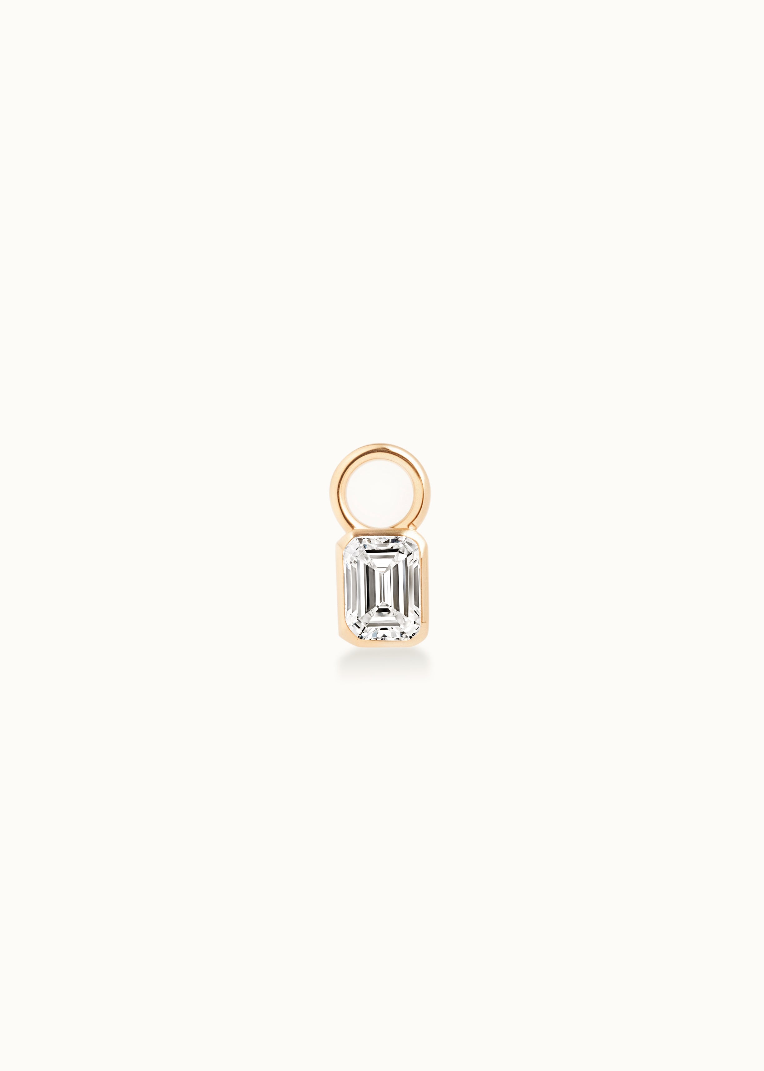 Heirloom Flow Bubble 0.2ct Emerald Cut Diamond Hoop Charm