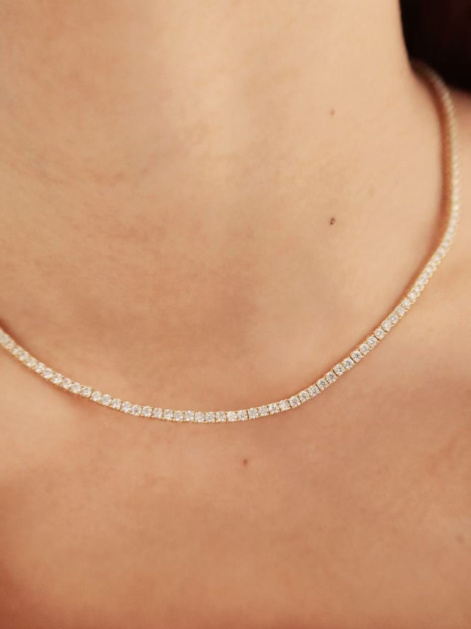 24 Hours Sugar 2mm Moissanite Tennis Necklace
