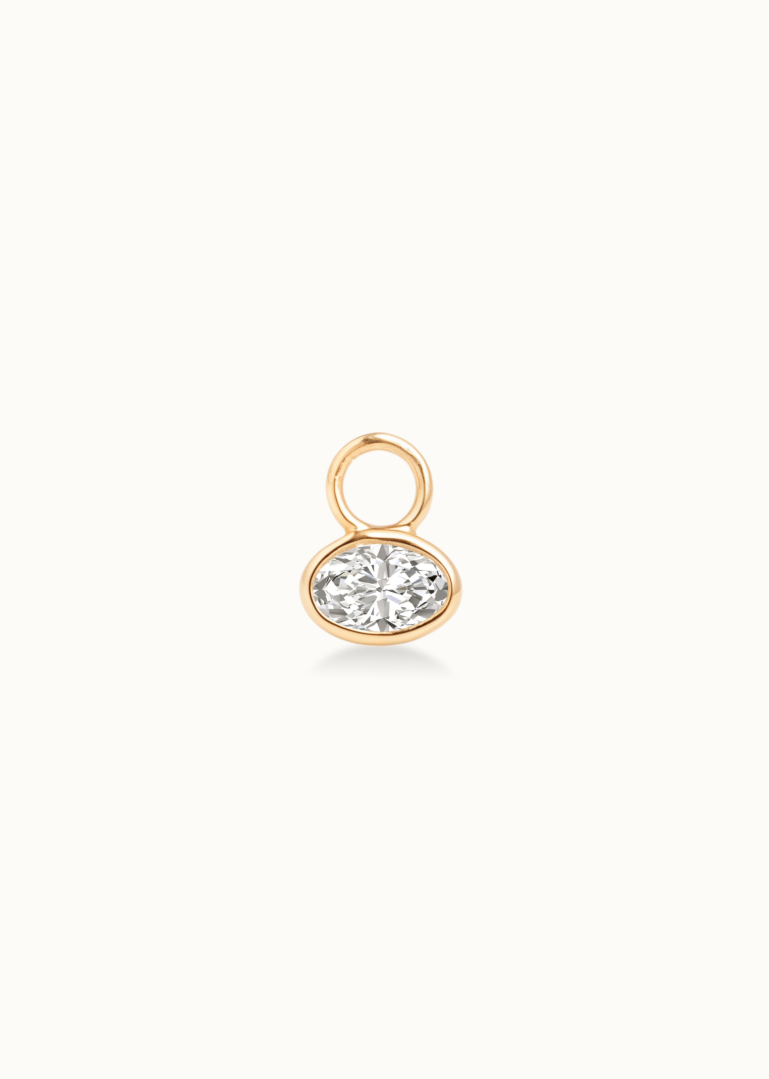 Heirloom Flow Bubble 0.2ct Oval Diamond Hoop Charm