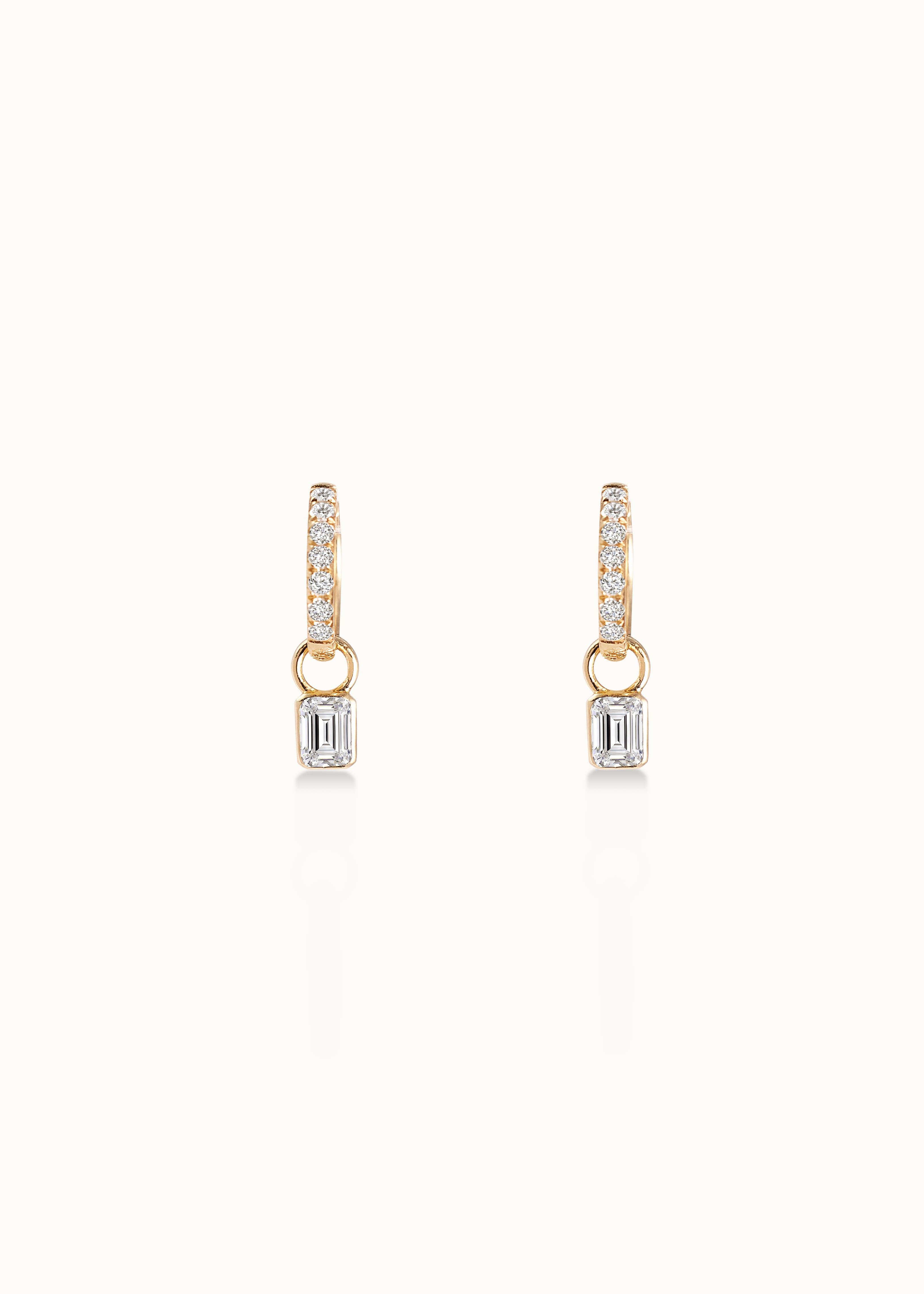 Heirloom Flow Bubble 0.2ct Emerald Cut Diamond Hoop Charm