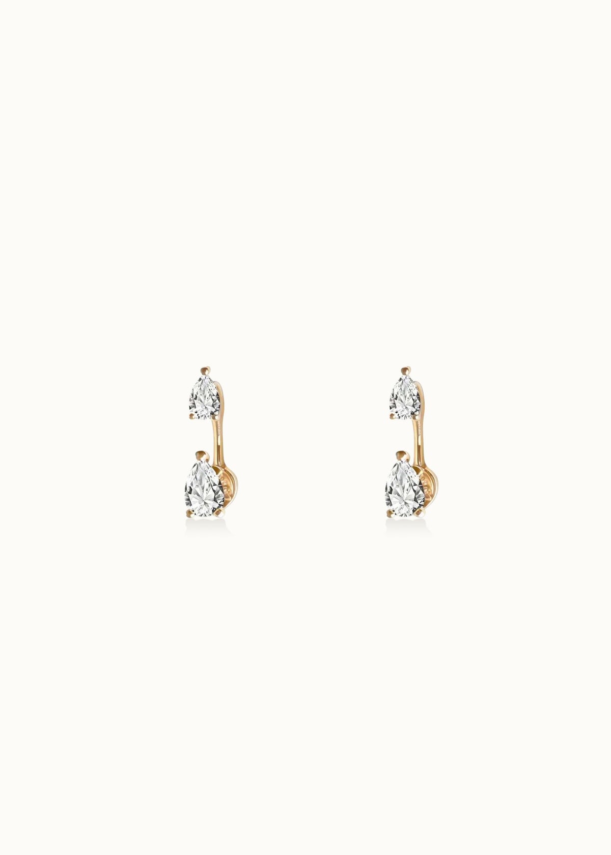 Heirloom Toi & Moi Pear Cut Diamond Earrings 0.44ct