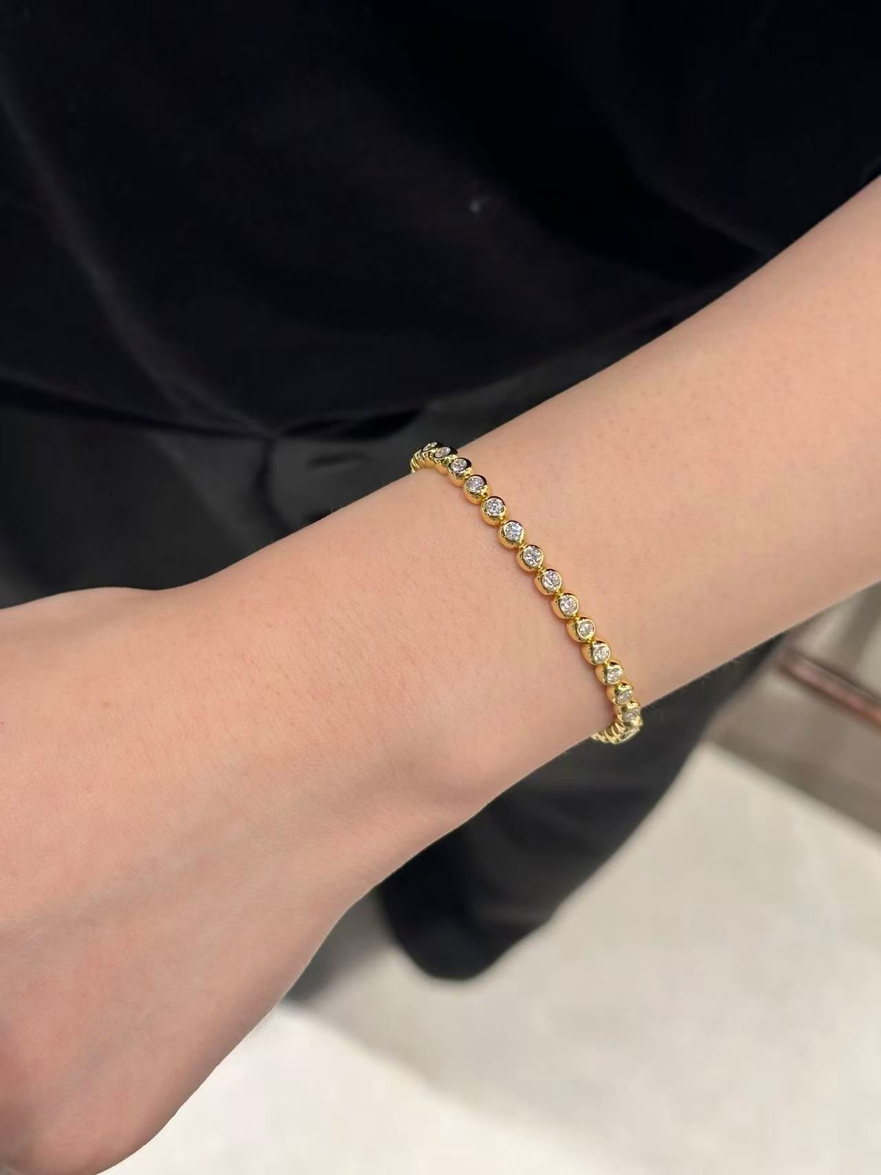 24 Hours Bubble 3mm Moissanite 1.59ct Tennis Bracelet