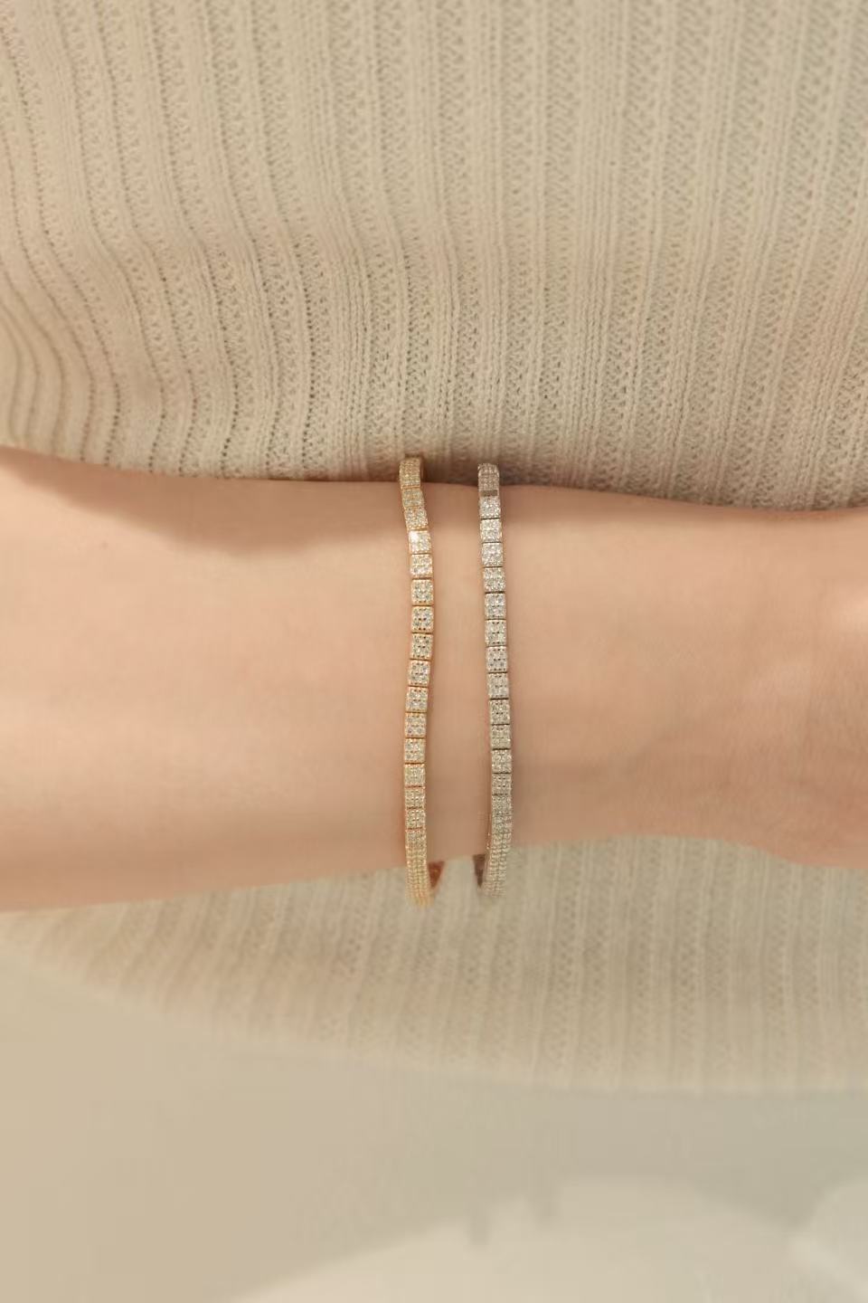24 Hours Cube 2.5mm Moissanite Tennis Bracelet 1.6ct