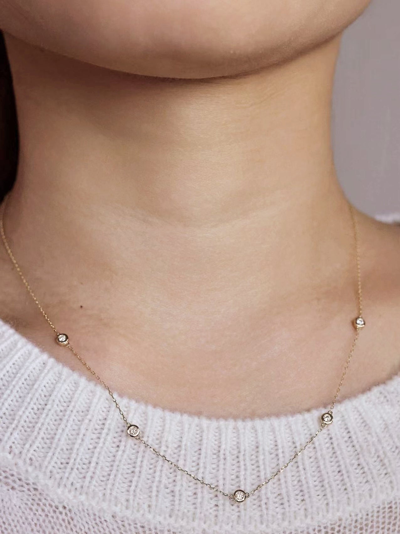 Heirloom Bubble 5 Diamond Necklace