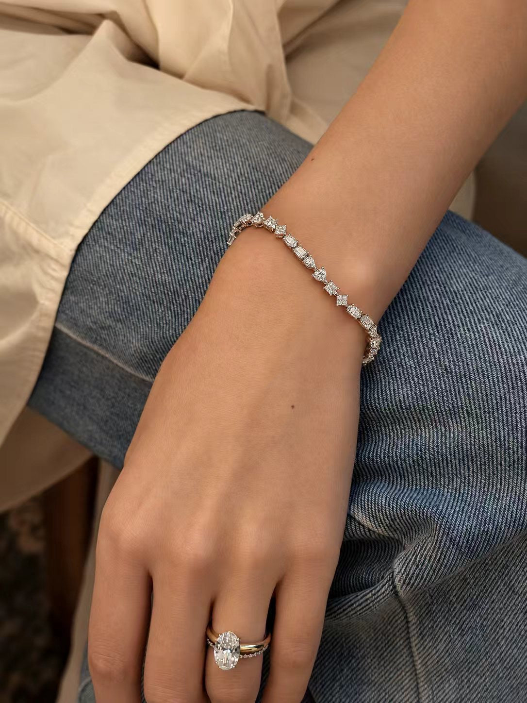 24 Hours Rivière Multi-Stone Moissanite Tennis Bracelet 11ct