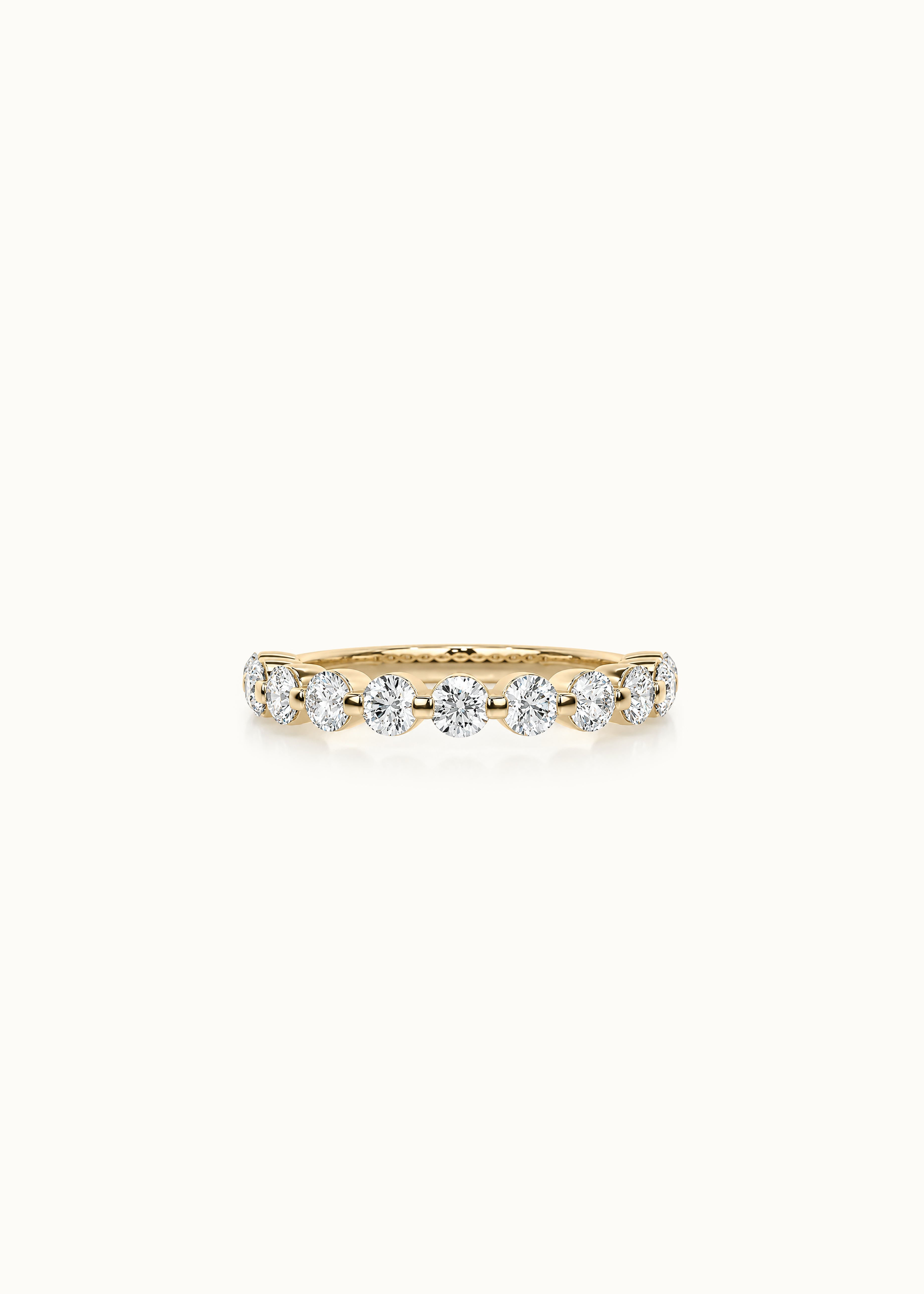 24 Hours Round Brilliant Cut Claw Set 3mm Moissanite Semi Eternity Ring 1.1ct