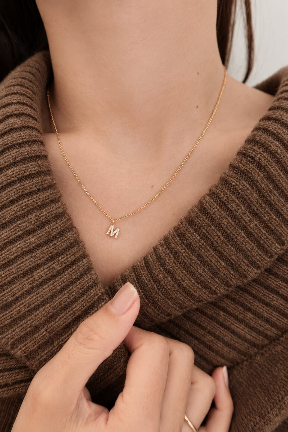 24 Hours Super Fine Moissanite Initial Necklace