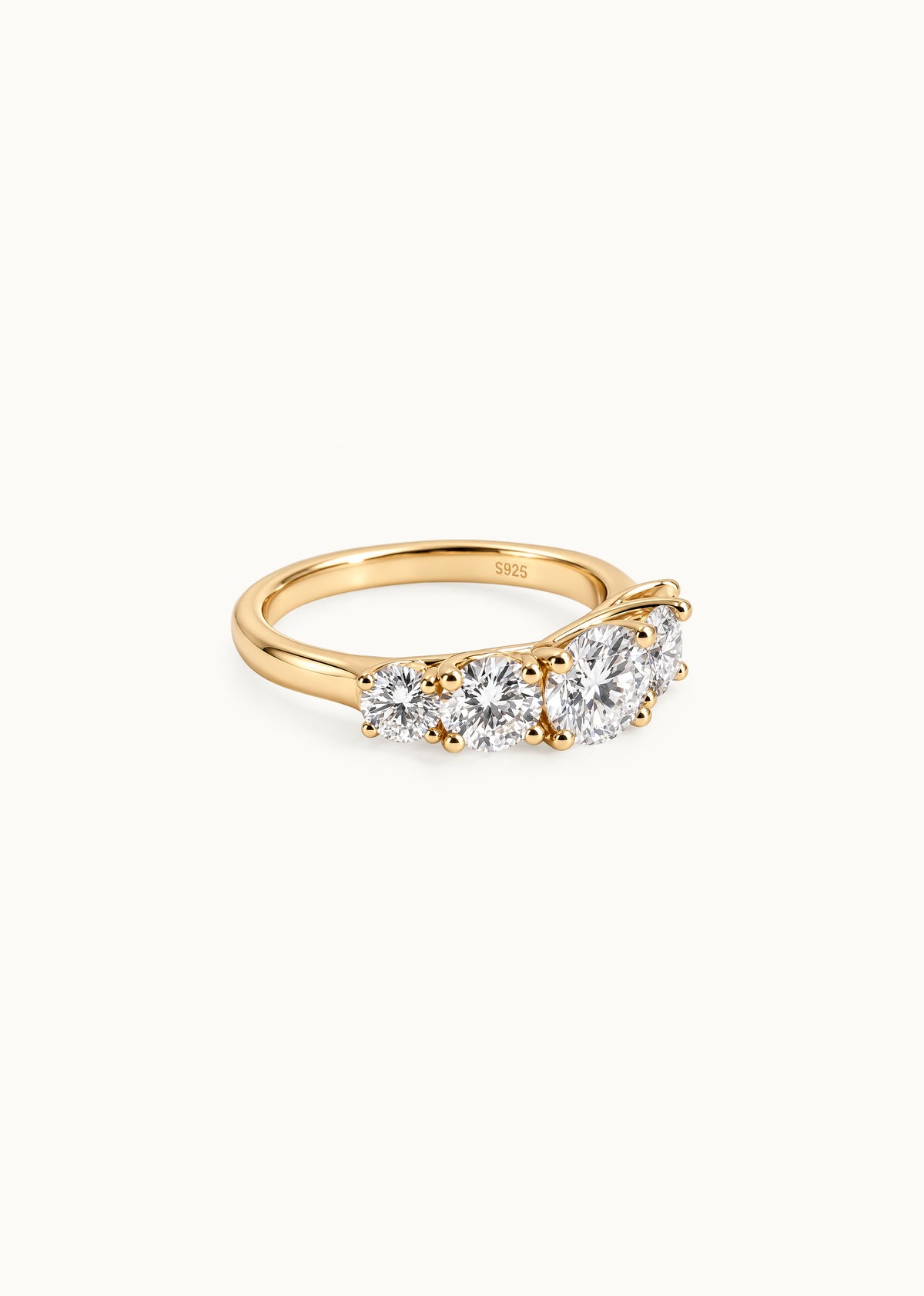 24 Hours 5-stone Round Brilliant Claw Set Moissanite Ring 2.4ct