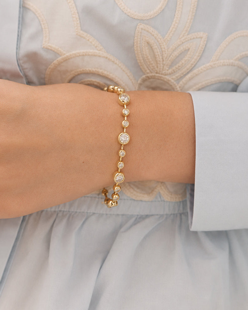 24 Hours Bubble 7.3mm and 4.5mm Moissanite Tennis Bracelet 5.2ct