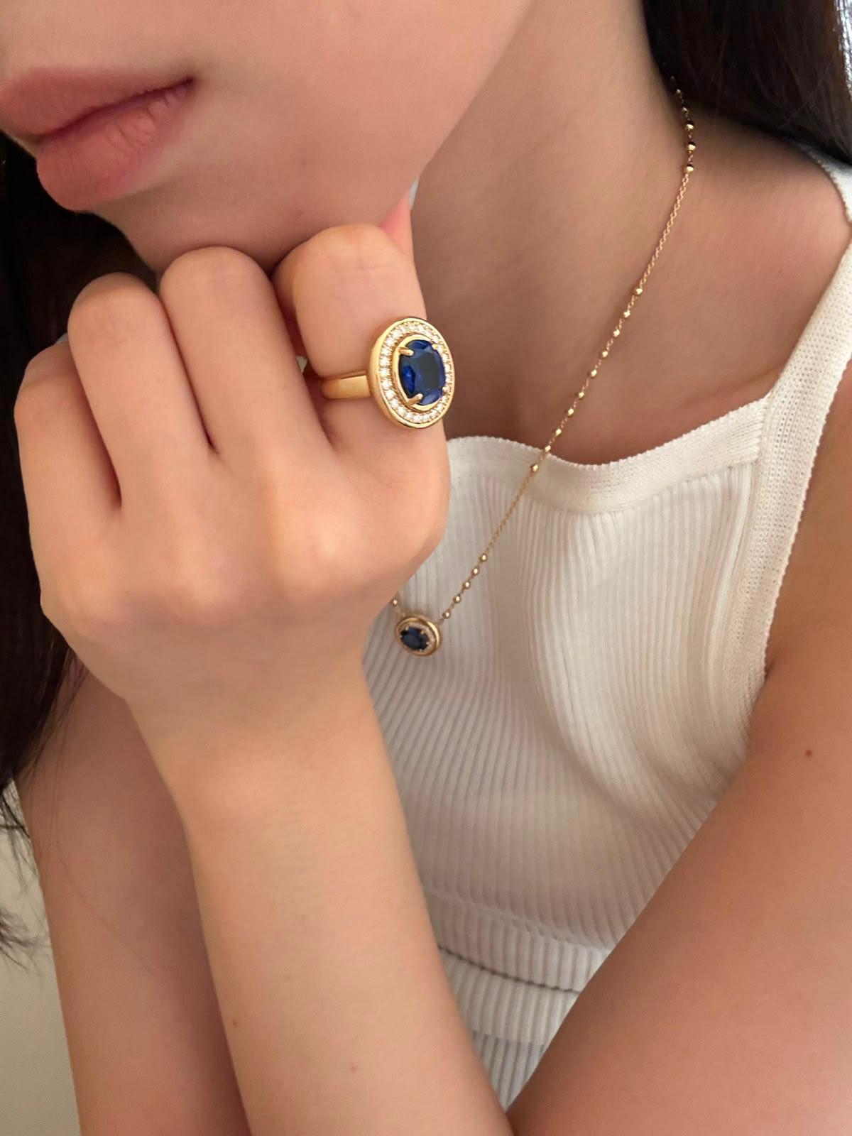 Archive Lab Grown Sapphire Solitaire Ring 3.7ct