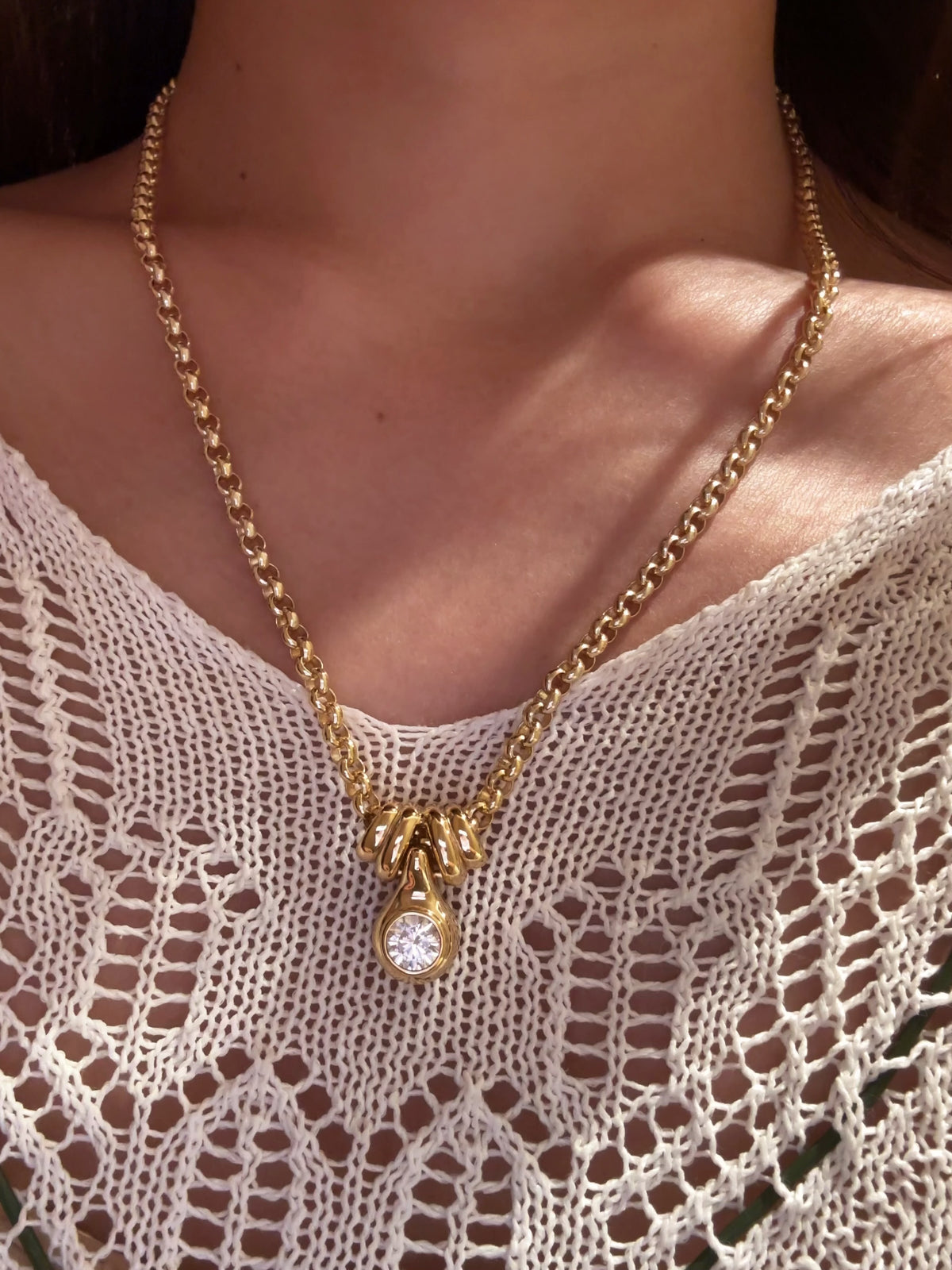 Archive Eve Moissanite Balcher Chain Necklace 1ct