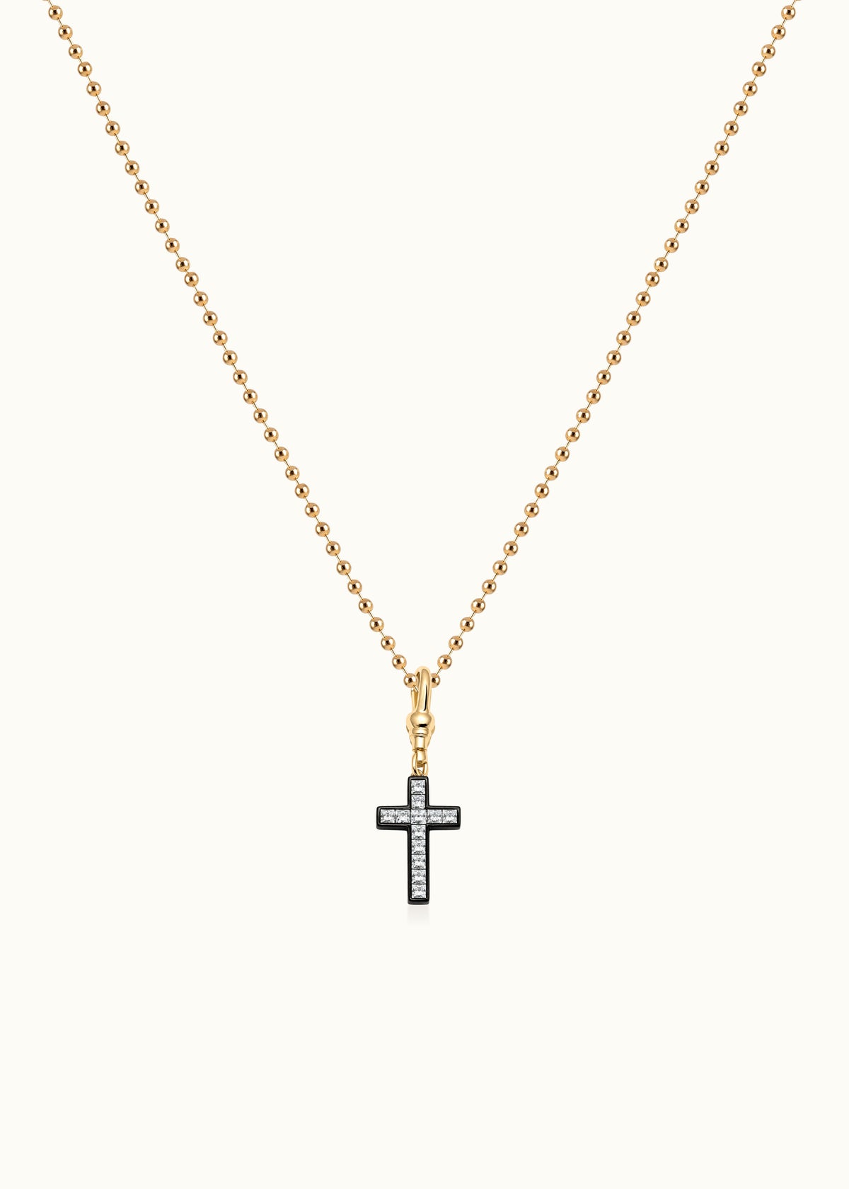 Archive Flow Blackened Moissanite Cross Clip-On Pendant 1.45ct