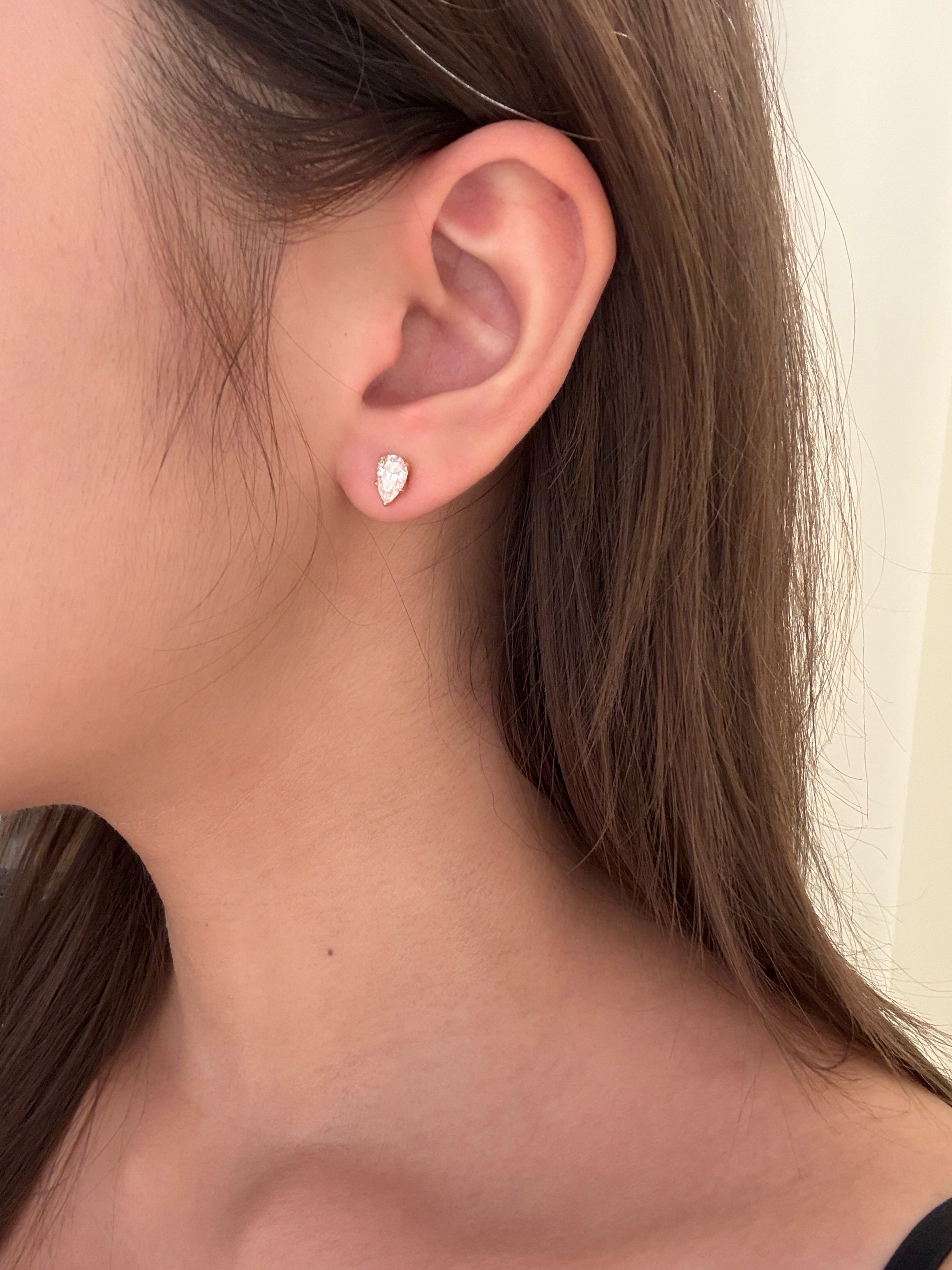 Heirloom Classic Pear Cut Claw Set Diamond Studs Earrings